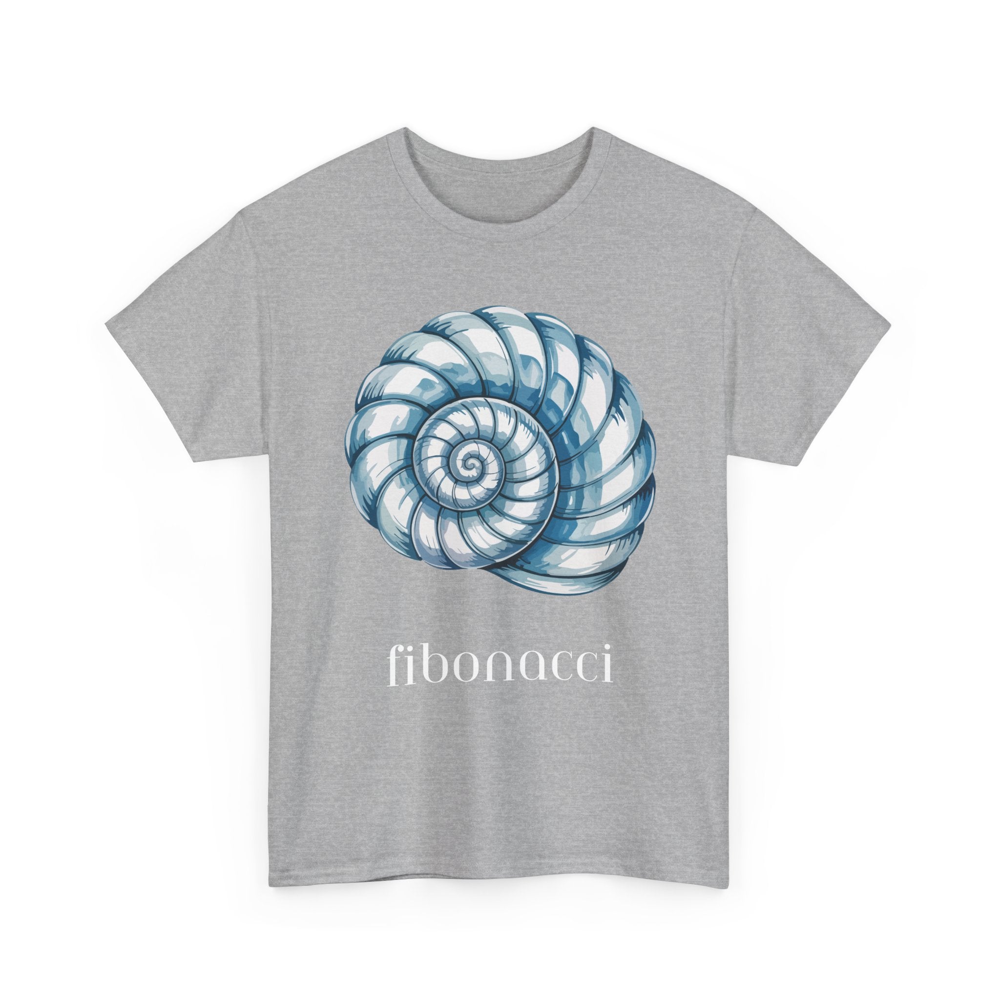 Fibonacci Spiral Tee, Unisex Heavy Cotton Shirt