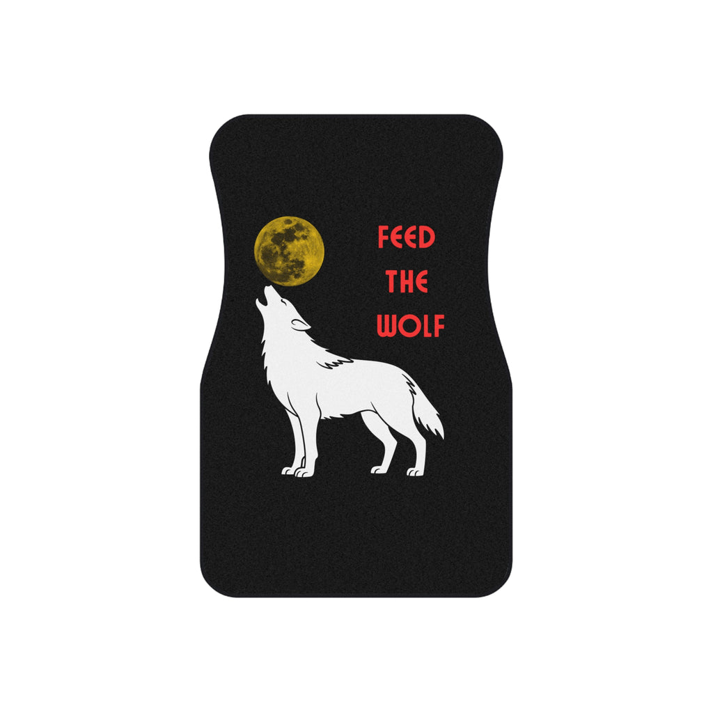 Howling Wolf with Moon car mats | Feed the Wolf floor mats (set of 4)