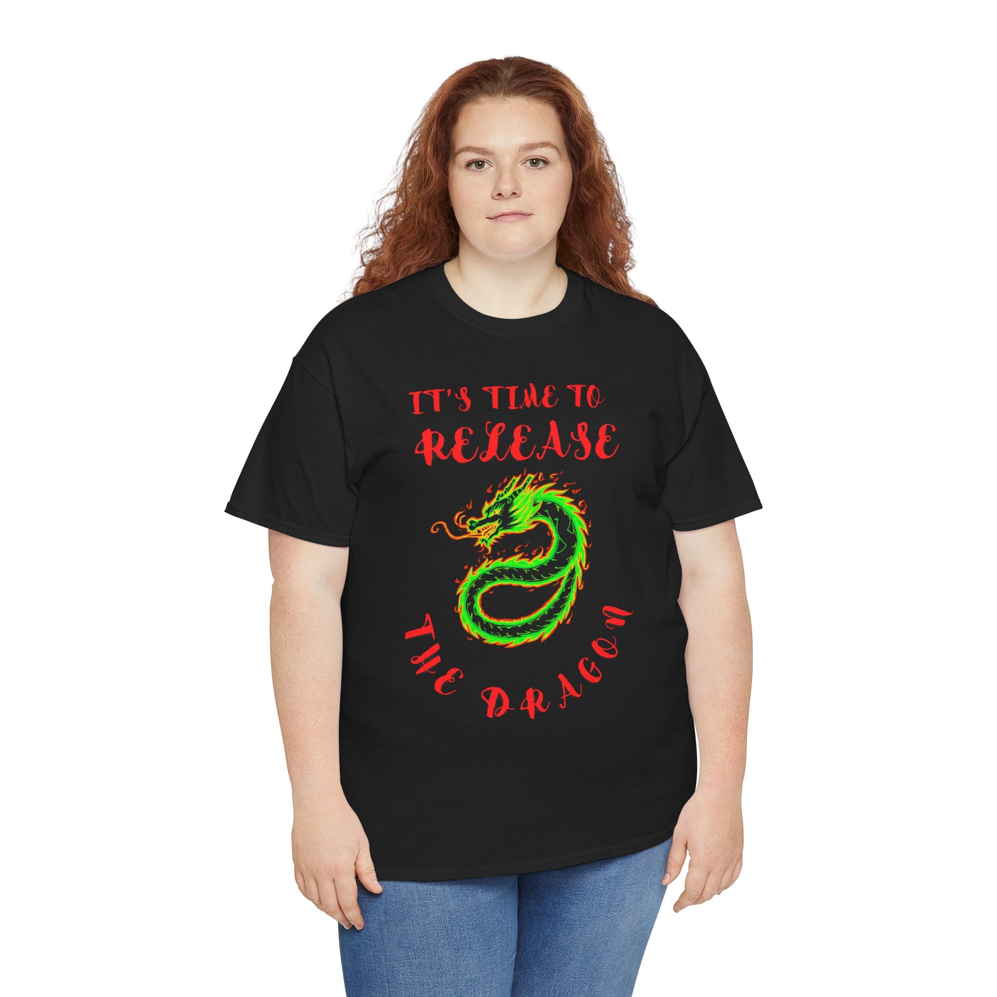 Release the Dragon T-Shirt | Green Dragon Illustration, Retro Script