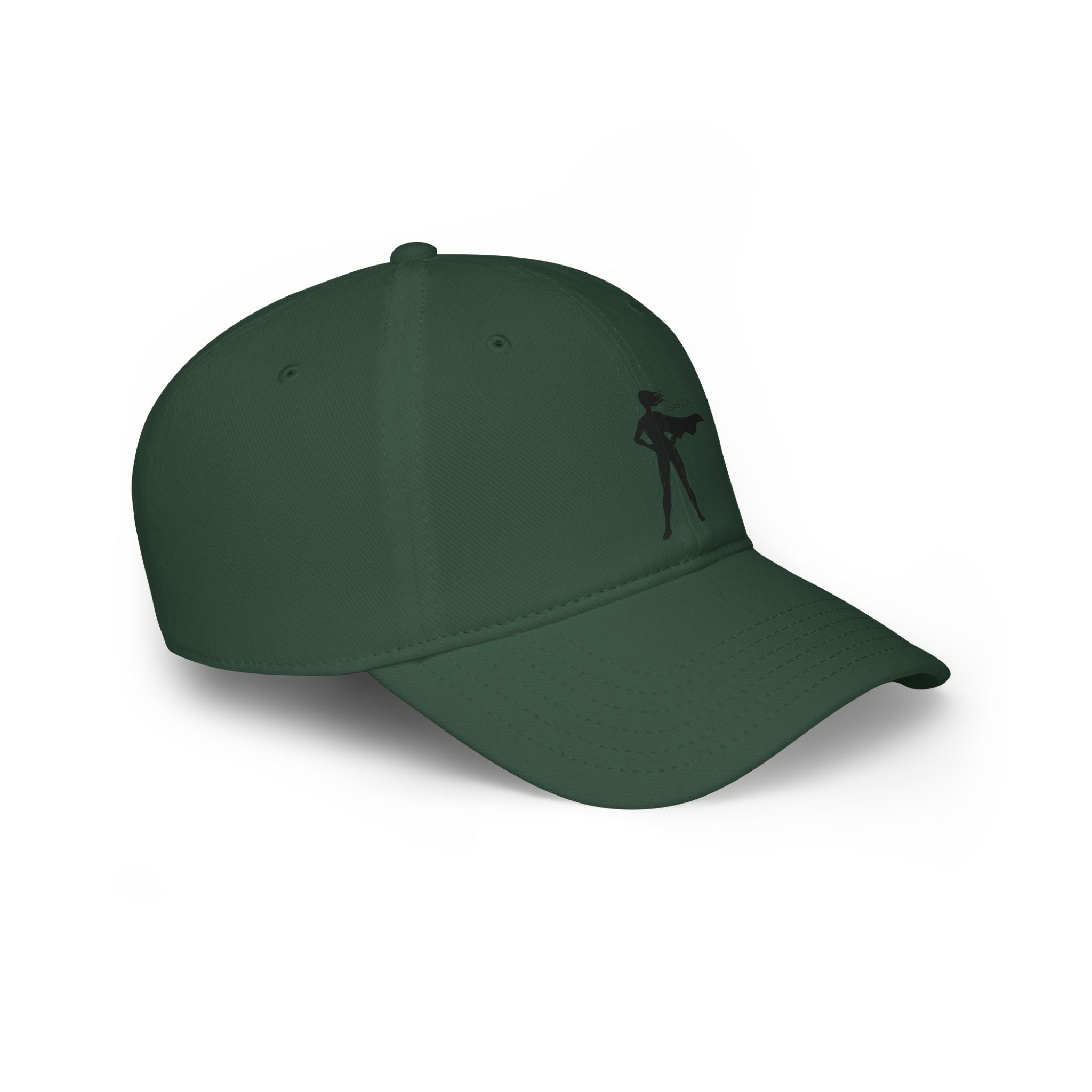 Bad Ass Superhero Silhouette Low Profile Cap | Retro Heroine Baseball Cap