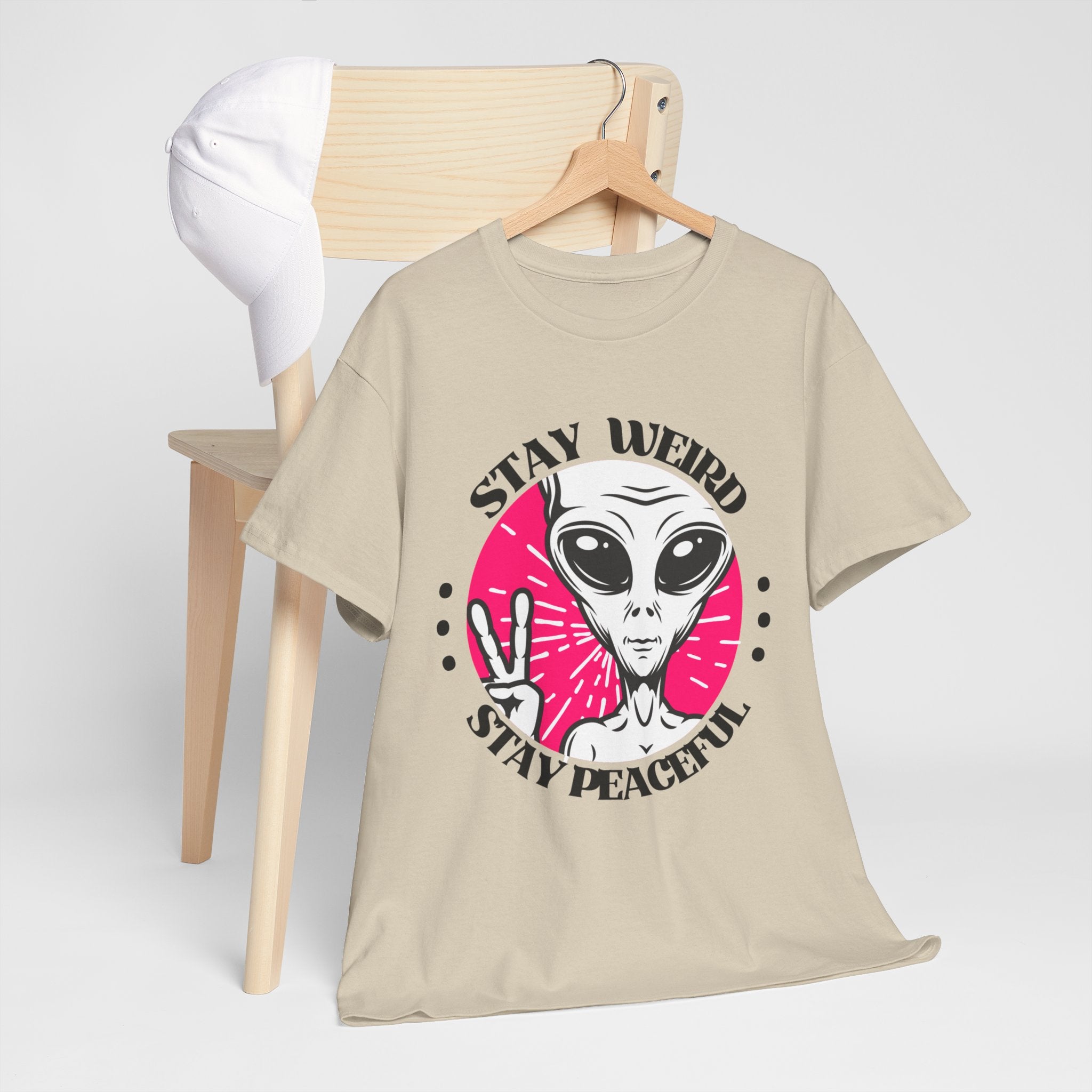 Stay Weird Stay Peaceful -Galaxy Vibes Unisex Tee -  Alien Tee, Sci-Fi Fashion