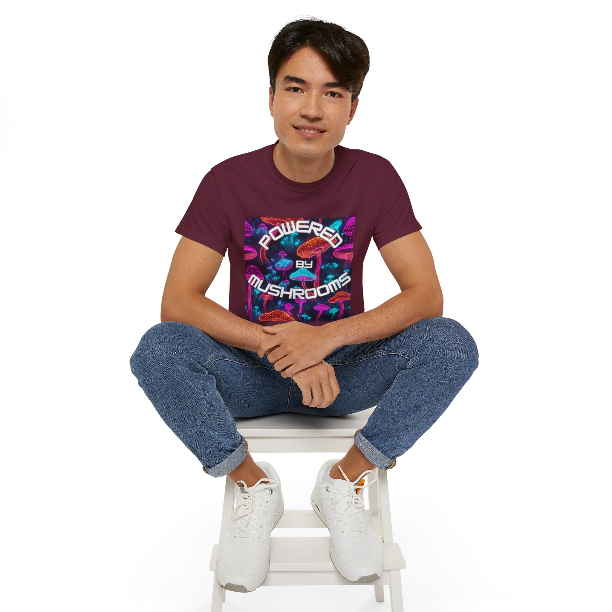 Powered by Mushrooms Funky Unisex Graphic Shirt