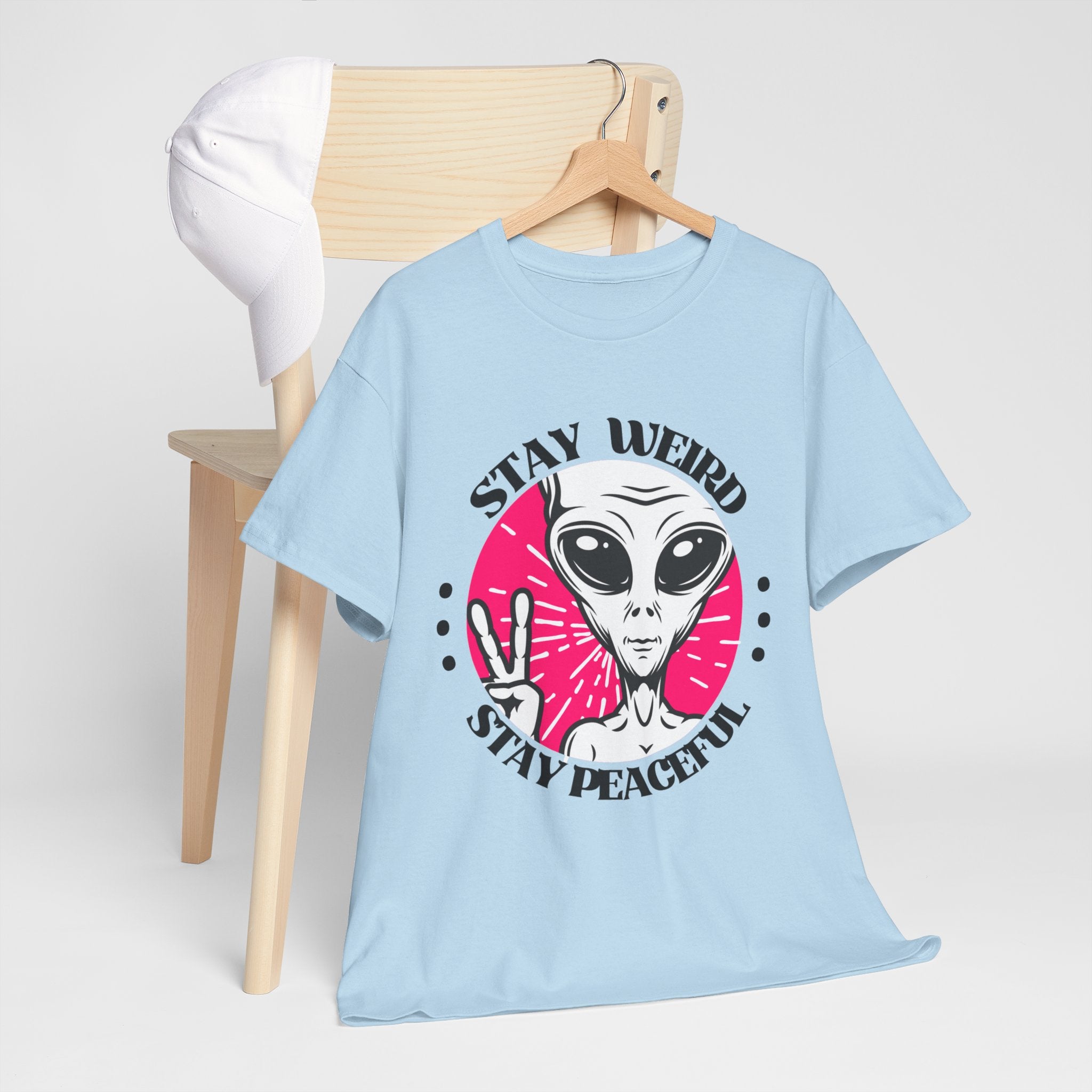 Stay Weird Stay Peaceful -Galaxy Vibes Unisex Tee -  Alien Tee, Sci-Fi Fashion