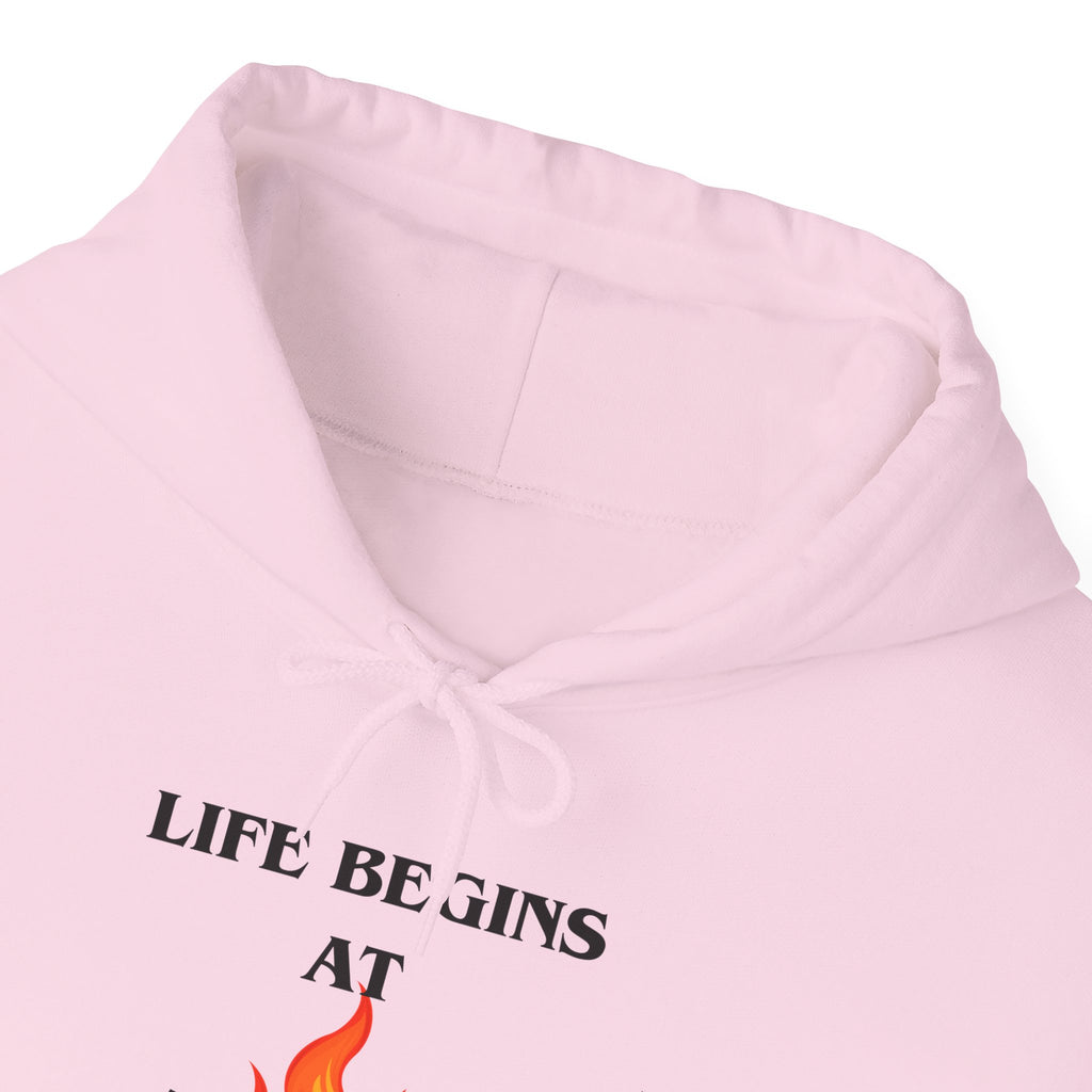 Life Begins at Fierce Hoodie | Flame Graphic Hoodie