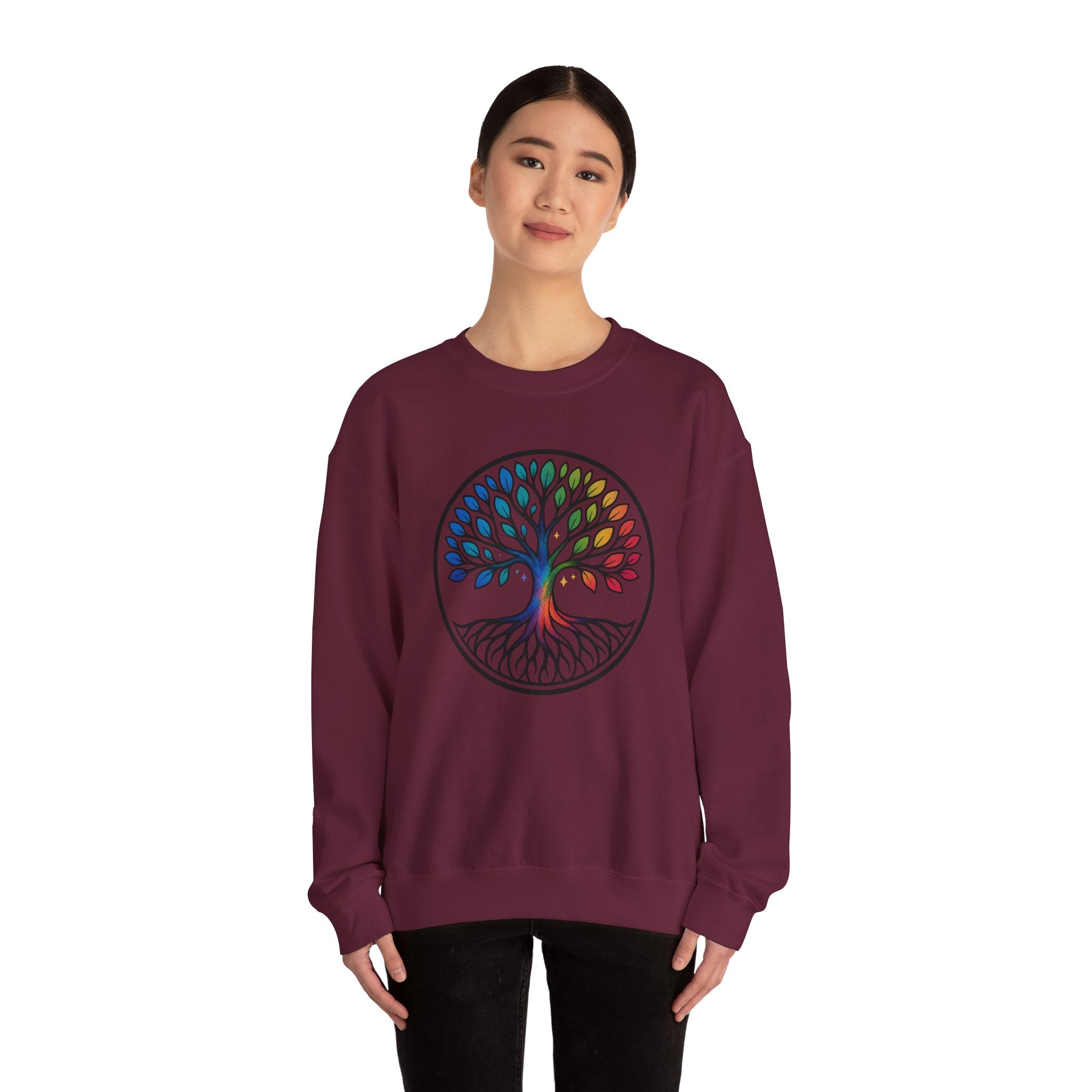Rainbow Tree of Life Graphic Crewneck sweatshirt