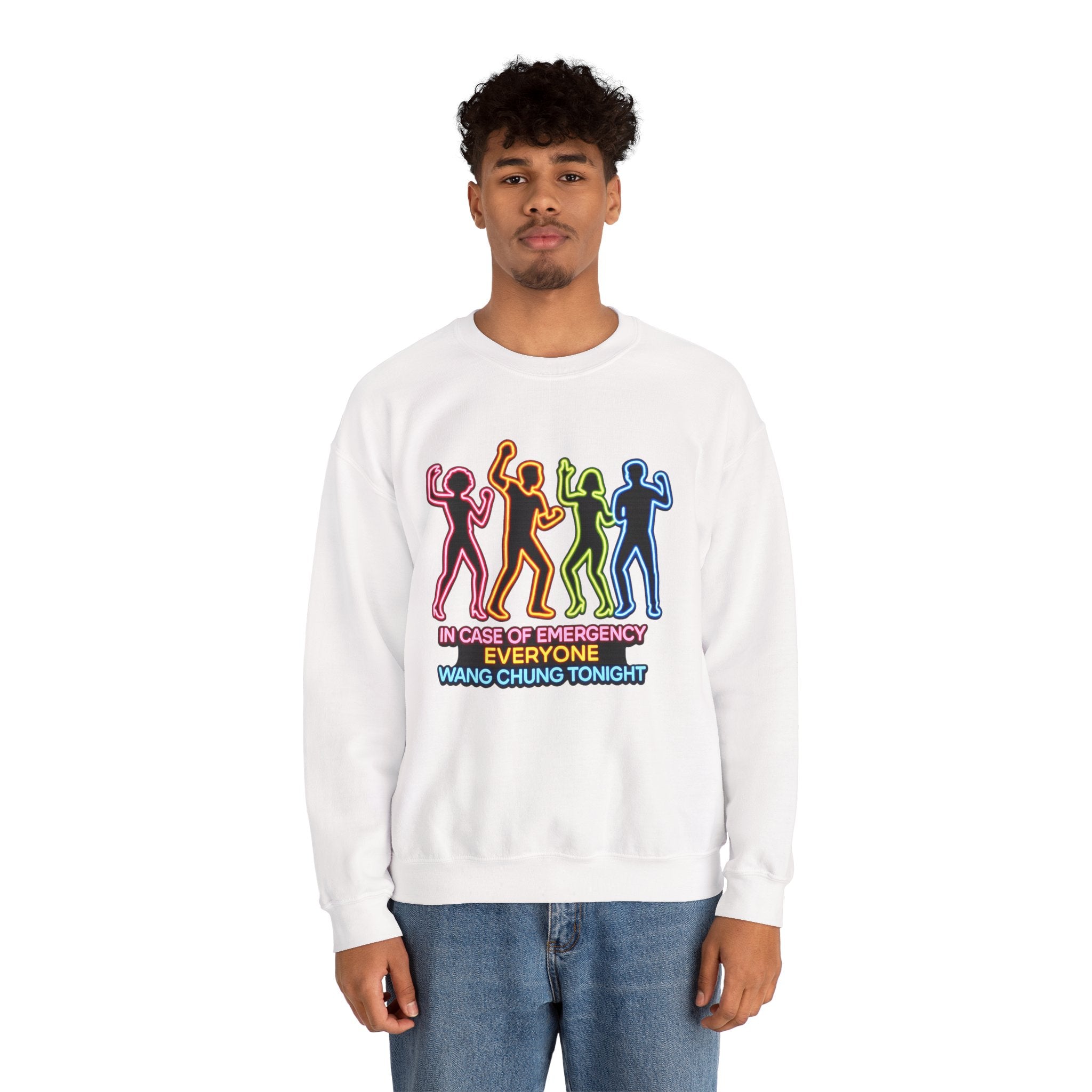 Emergency Everyone Wang Chung Tonight Sweatshirt, Cozy Playful Crewneck, Fun Gift for Music Lovers, Unisex Apparel