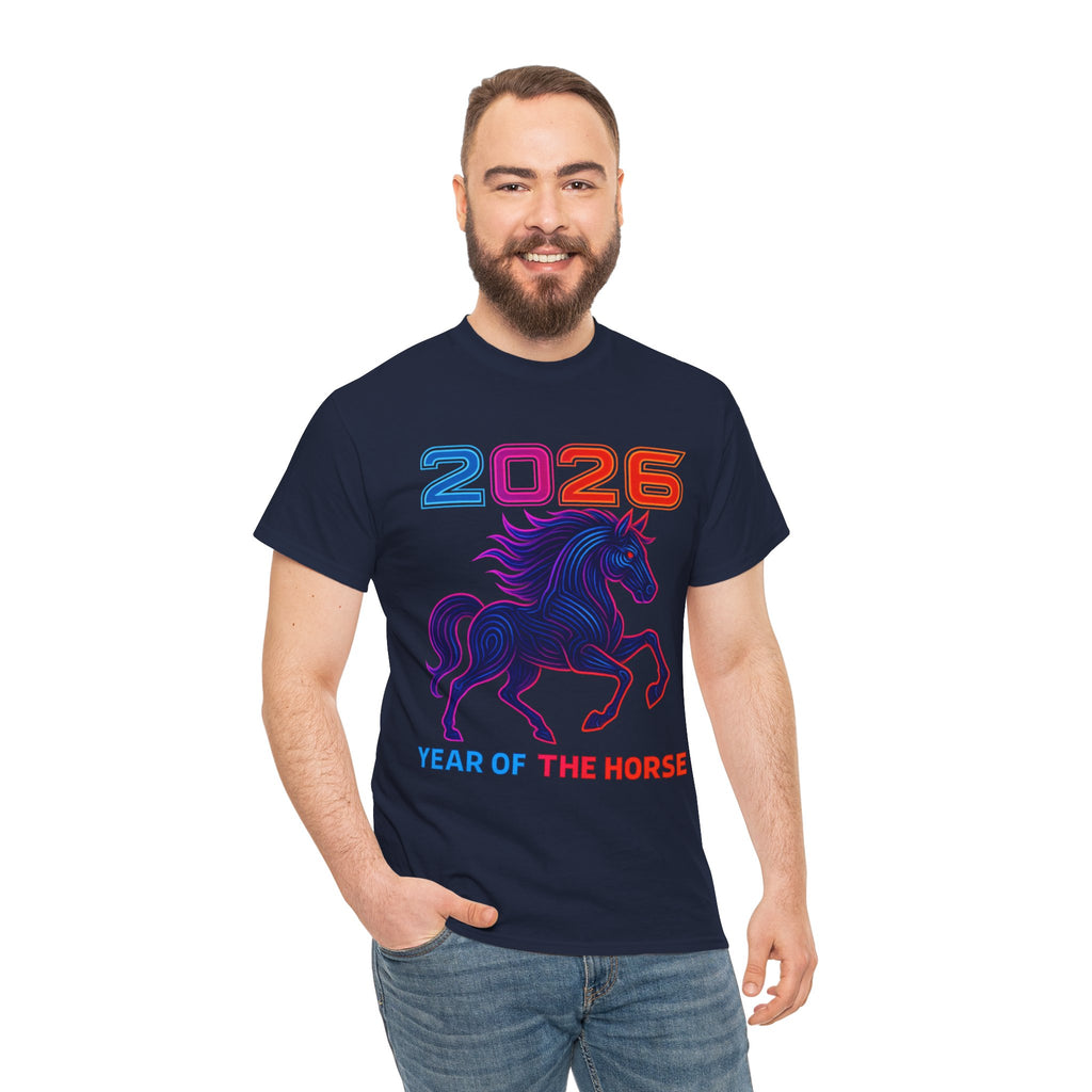 2026 Year of the Horse T-Shirt | Neon Stallion Graphic Tee