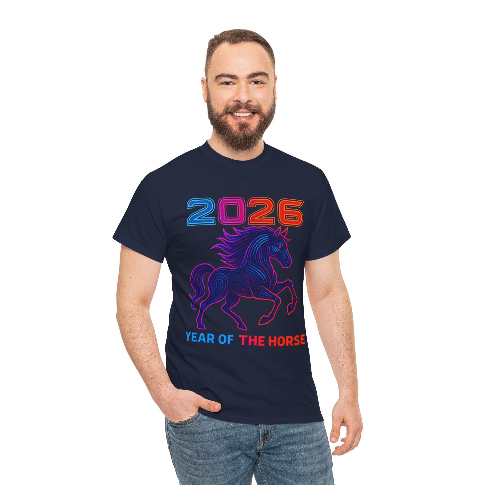 2026 Year of the Horse T-Shirt | Neon Stallion Graphic Tee