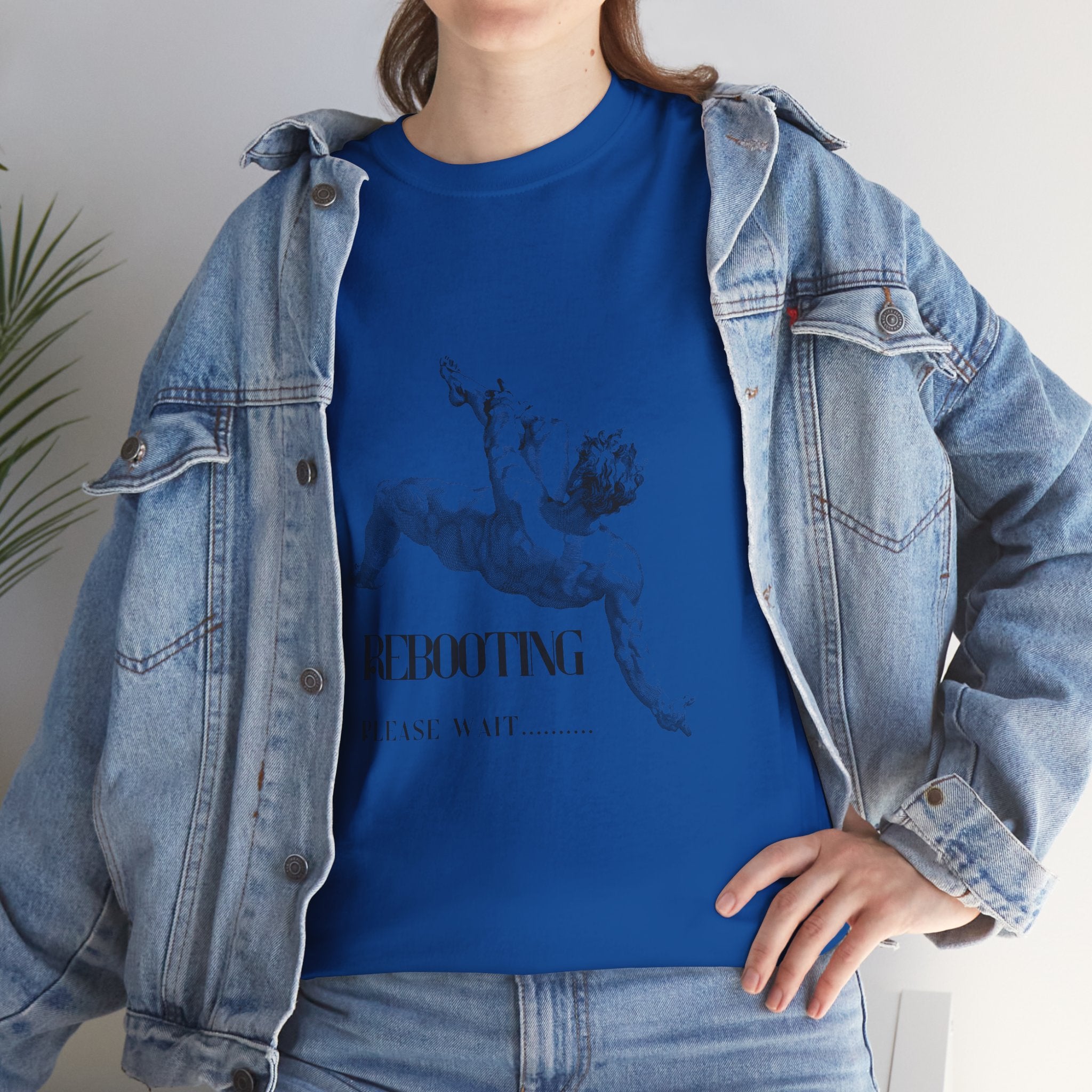 Rebooting Please Wait...  Artistic Unisex Heavy Cotton Tee - Perfect for Casual Wear, Unique Gift, Birthday, or Art Lovers