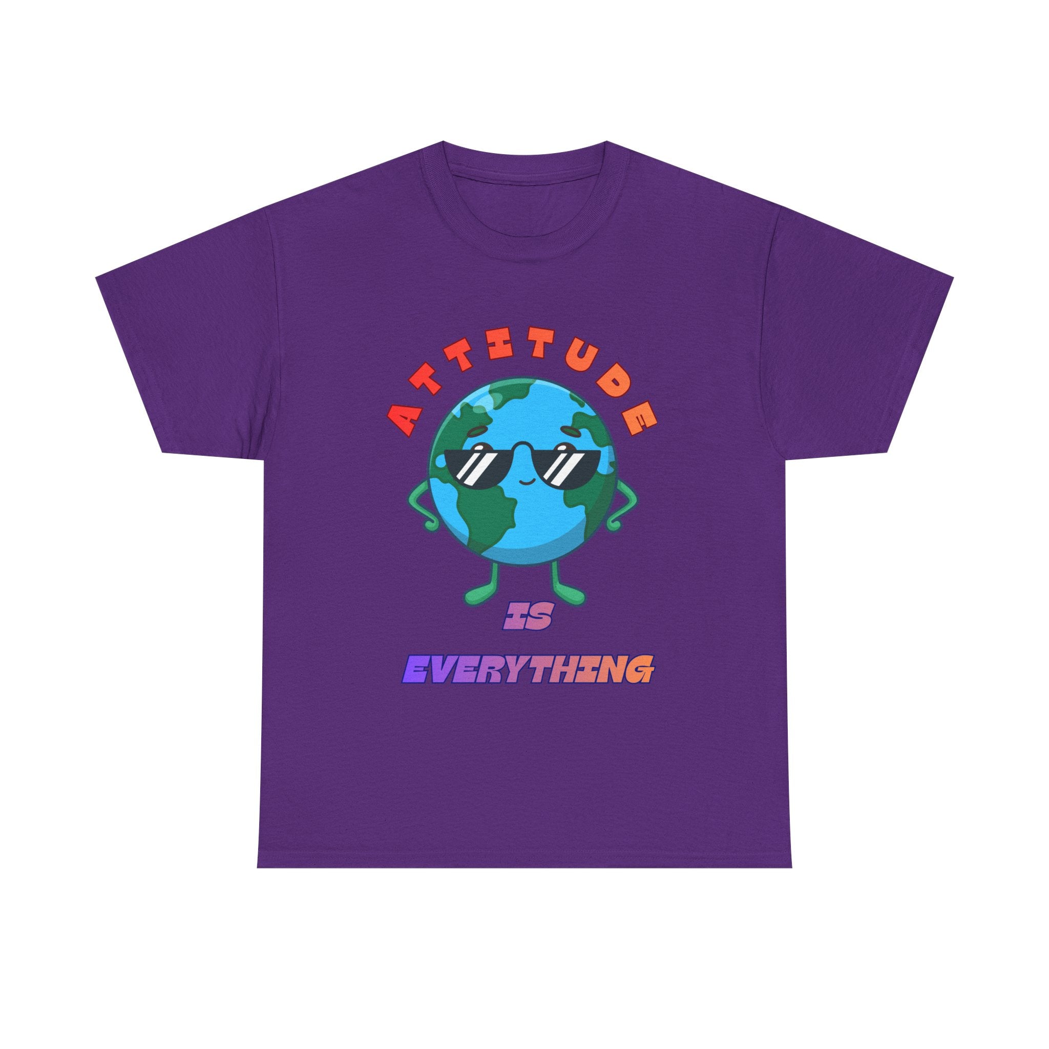 Attitude Is Everything Earth Character T-Shirt | Cute Planet Graphic Tee