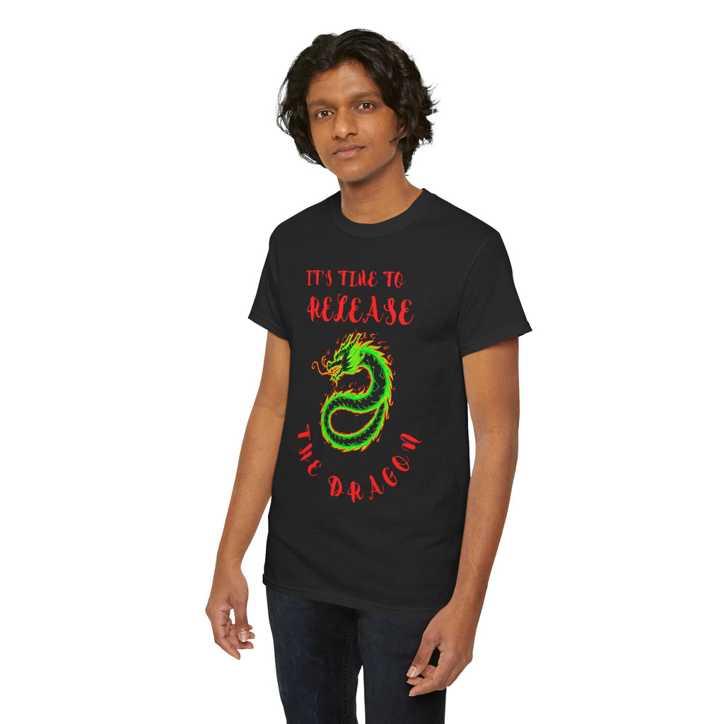 Release the Dragon T-Shirt | Green Dragon Illustration, Retro Script