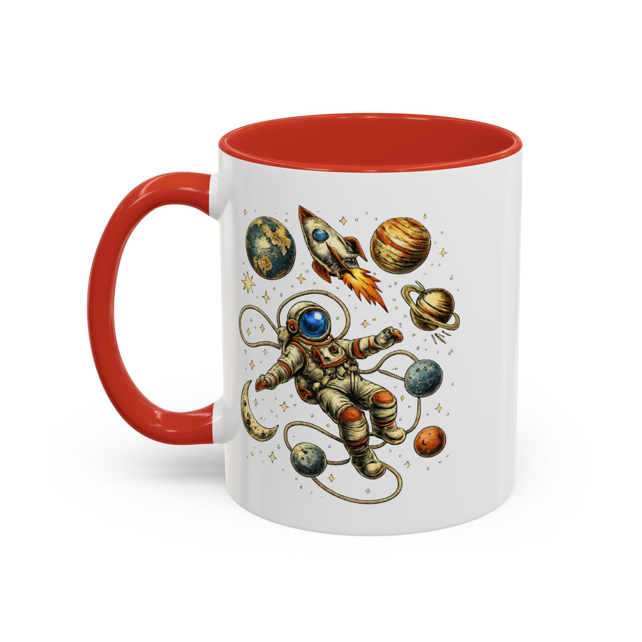 Astronaut in Space Coffee Mug | Rocket Planets Solar System