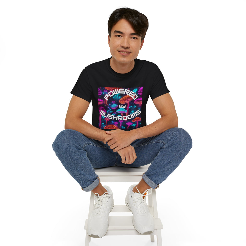 Powered by Mushrooms Funky Unisex Graphic Shirt