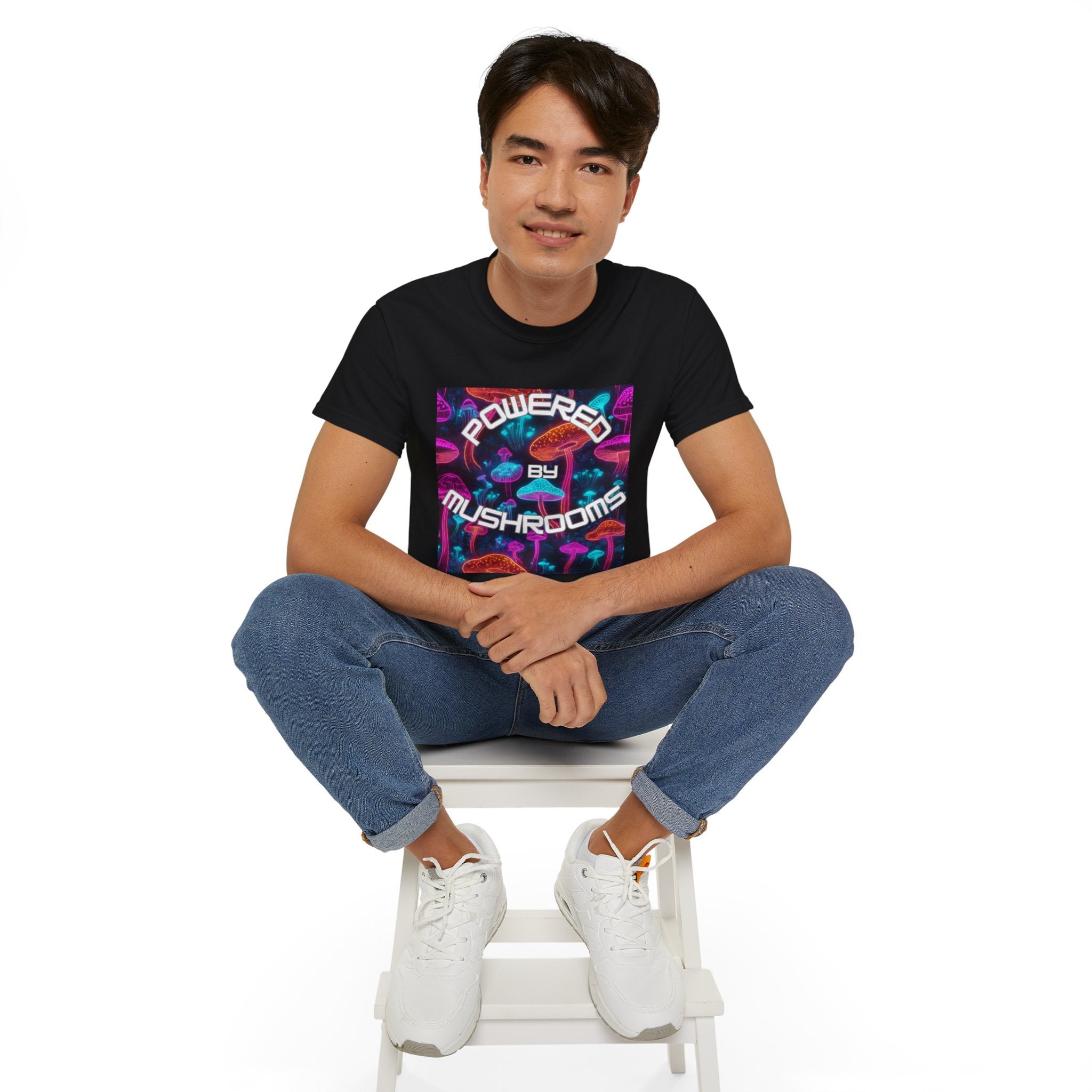 Powered by Mushrooms Funky Unisex Graphic Shirt