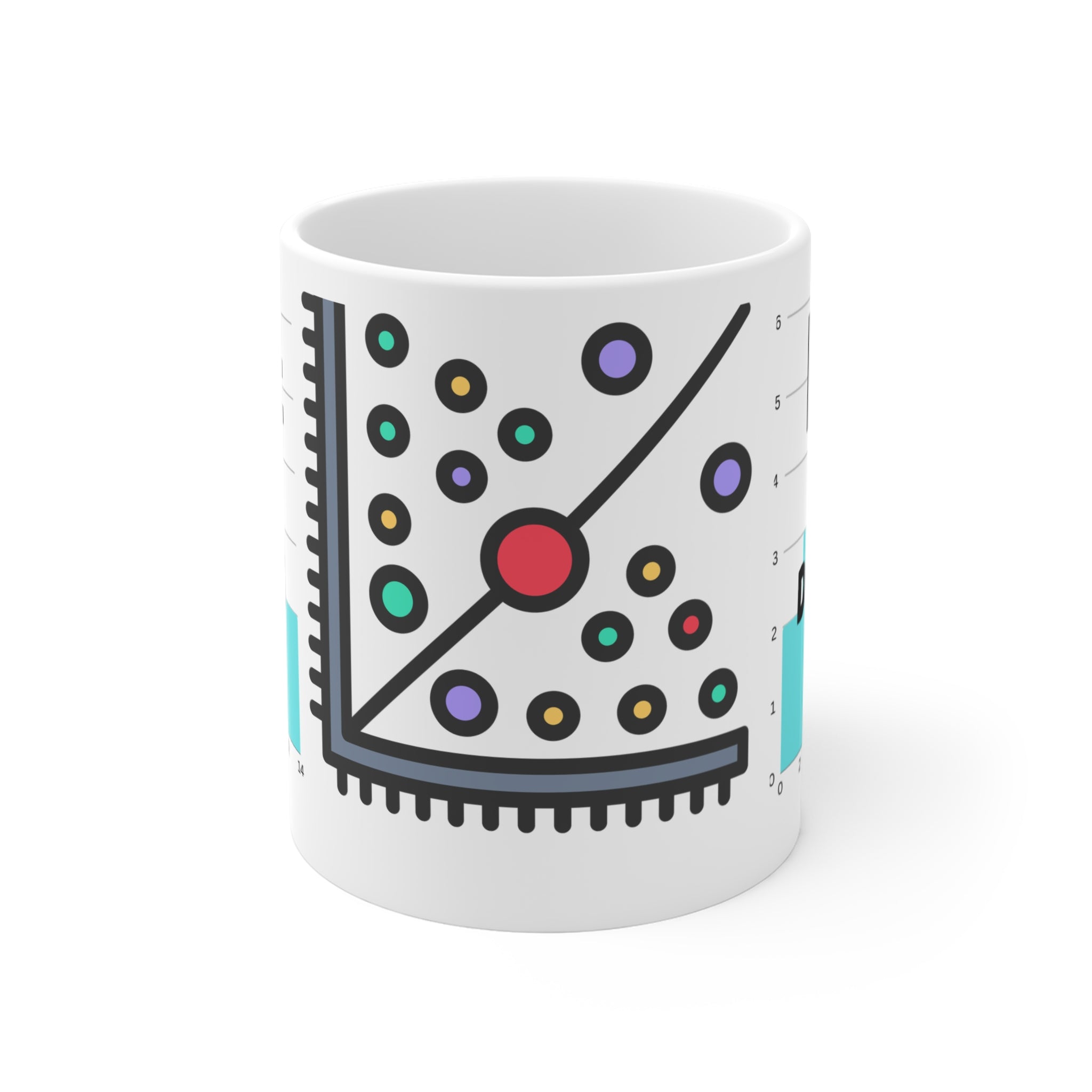 Nerds Do It With Data Mug Scatterplot and Bar Chart Design 11 oz coffee cup