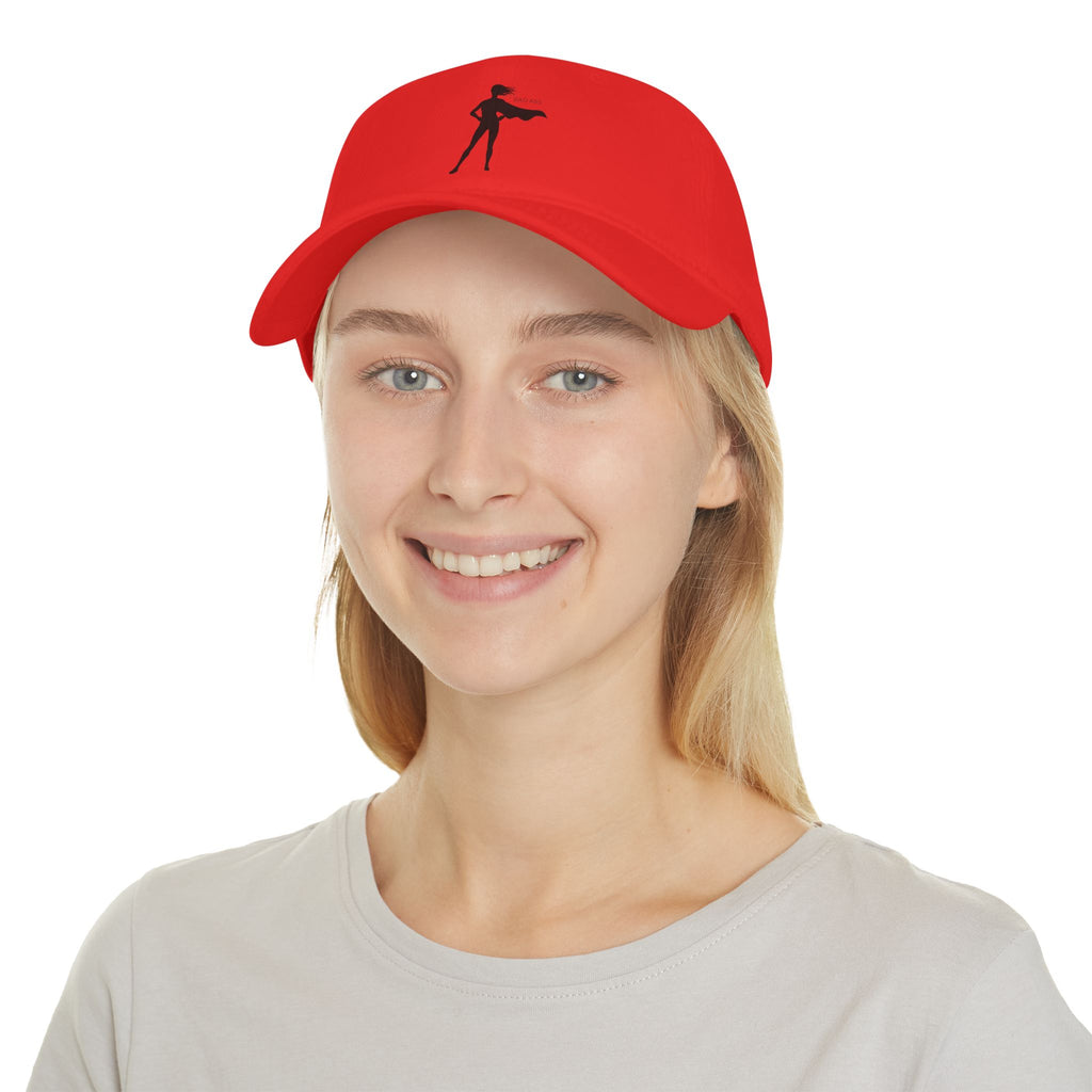 Bad Ass Superhero Silhouette Low Profile Cap | Retro Heroine Baseball Cap