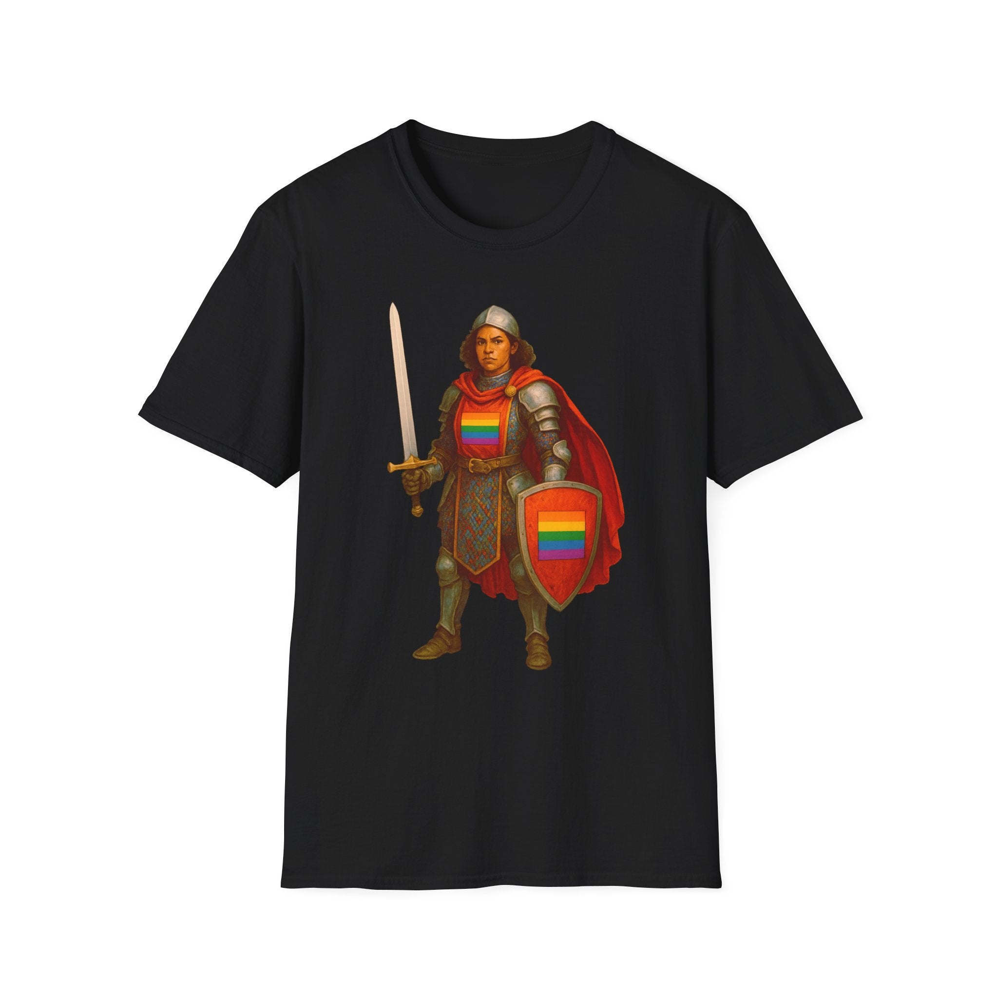 Rainbow Paladin T Shirt  Medieval Armor with Pride Shield