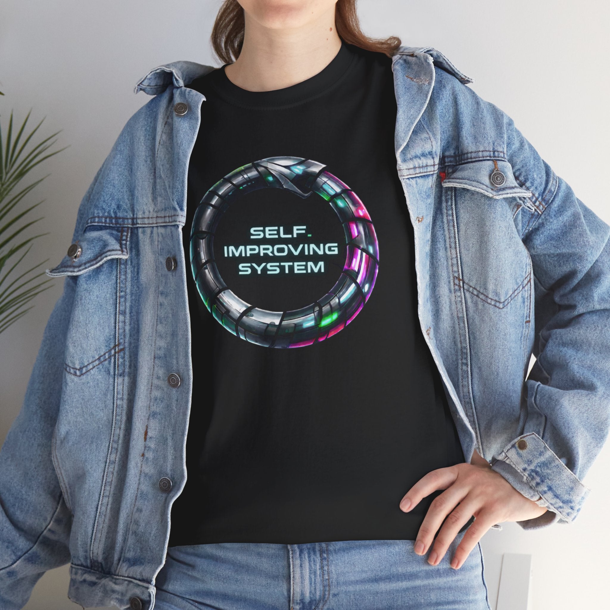 Self Improving System T-Shirt | Retro Futuristic Ouroboros Tee