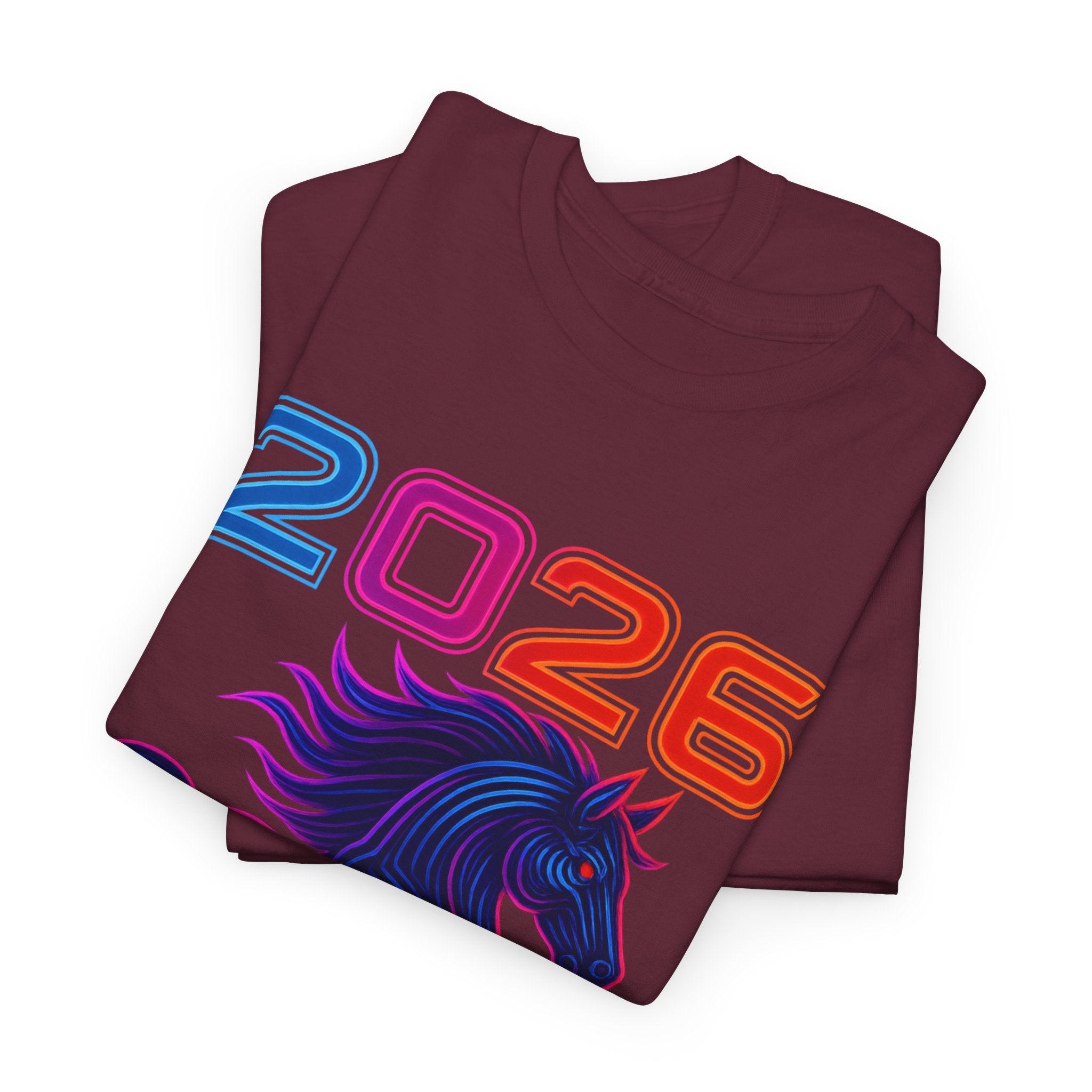 2026 Year of the Horse T-Shirt | Neon Stallion Graphic Tee