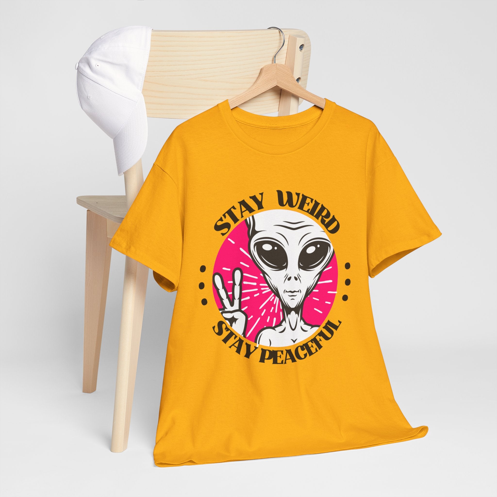 Stay Weird Stay Peaceful -Galaxy Vibes Unisex Tee -  Alien Tee, Sci-Fi Fashion