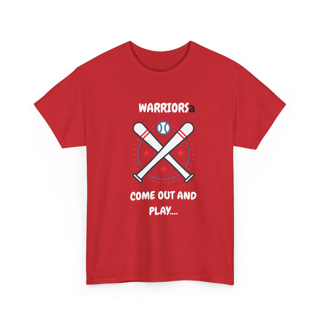 Warriors crossed baseball bats Come Out And Play T-Shirt | Baseball Team Tee