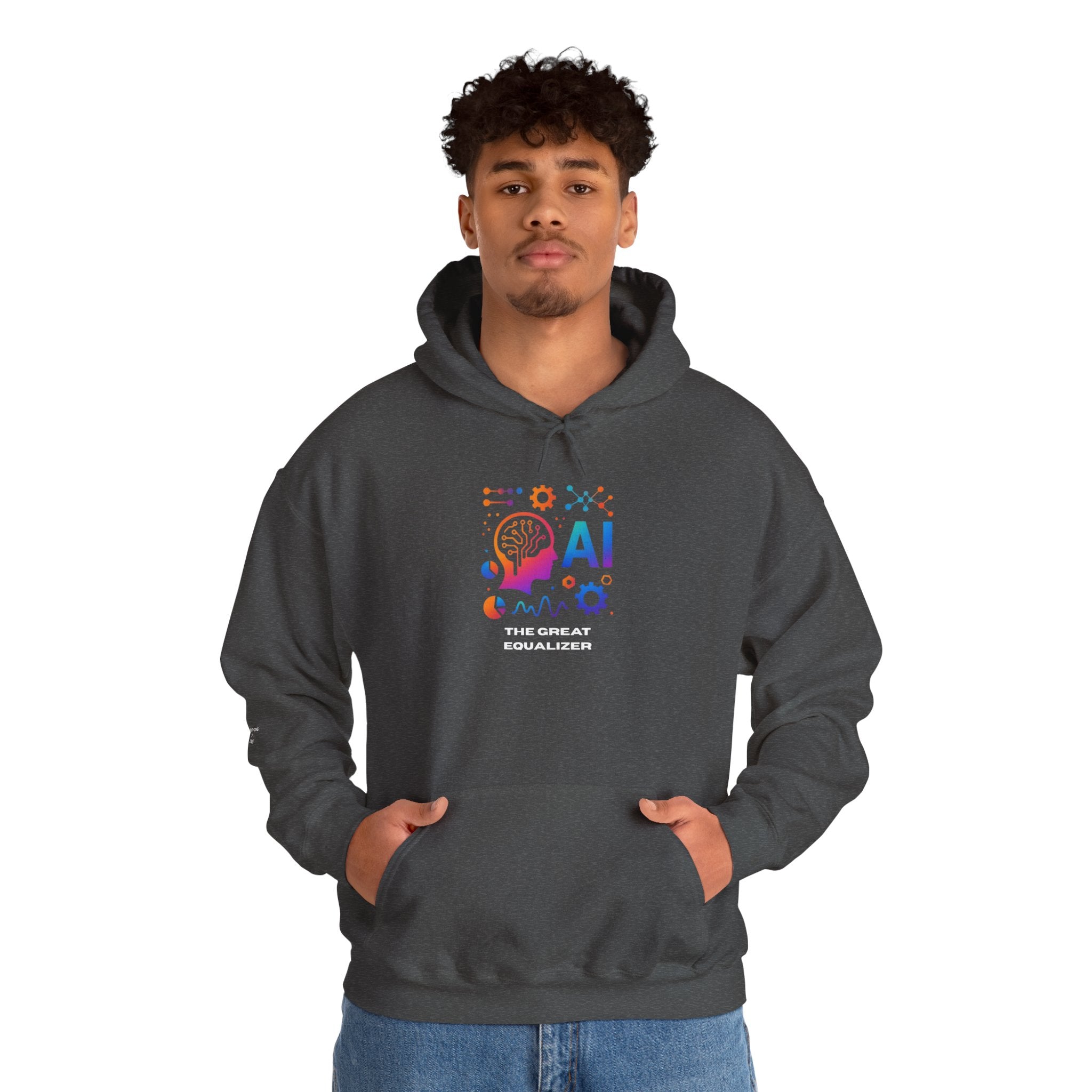 AI-Inspired Unisex Heavy Blend Hoodie, Cozy Sweatshirt