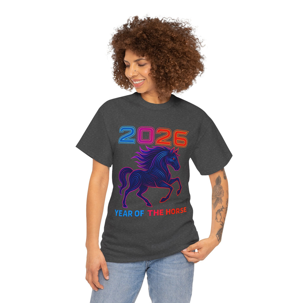 2026 Year of the Horse T-Shirt | Neon Stallion Graphic Tee