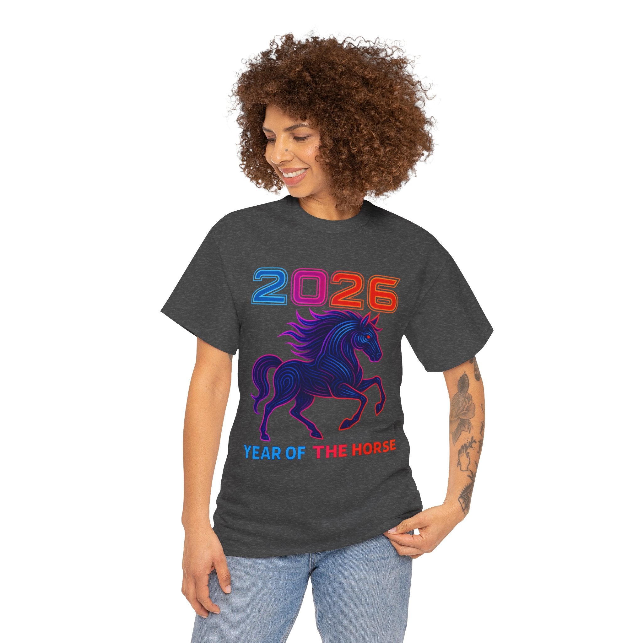 2026 Year of the Horse T-Shirt | Neon Stallion Graphic Tee