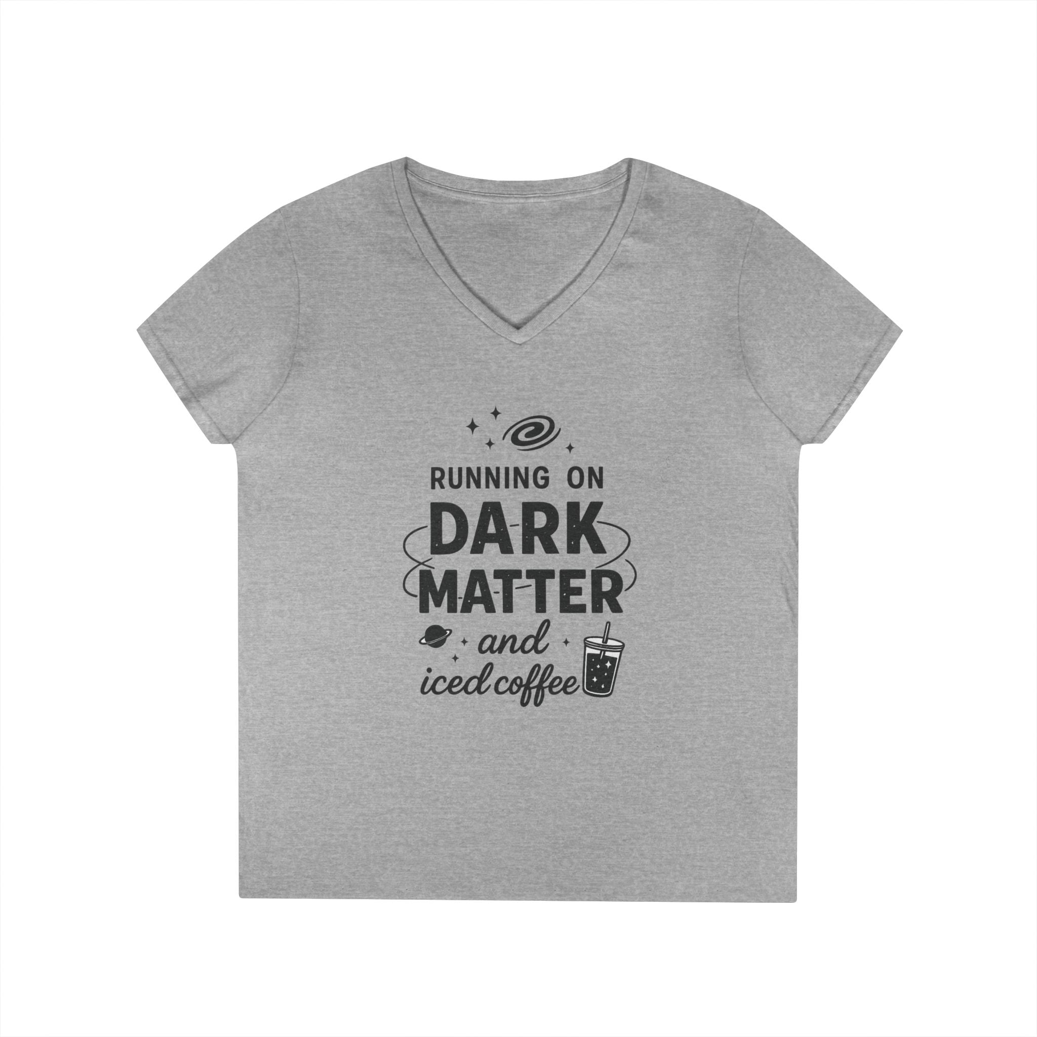Running on Dark Matter and Iced Coffee T-Shirt | Science Coffee Tee
