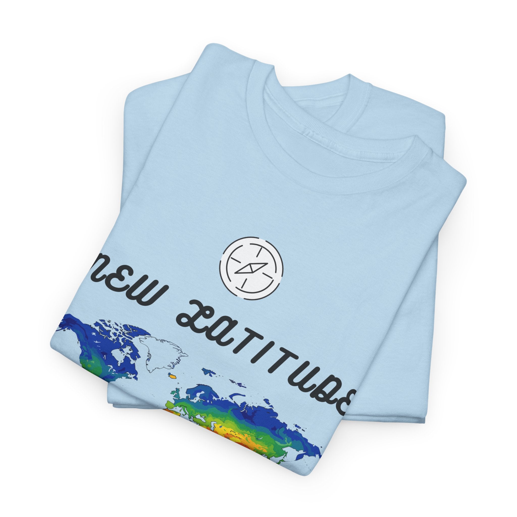 New Latitude New Attitude world map T-Shirt | rainbow map graphic
