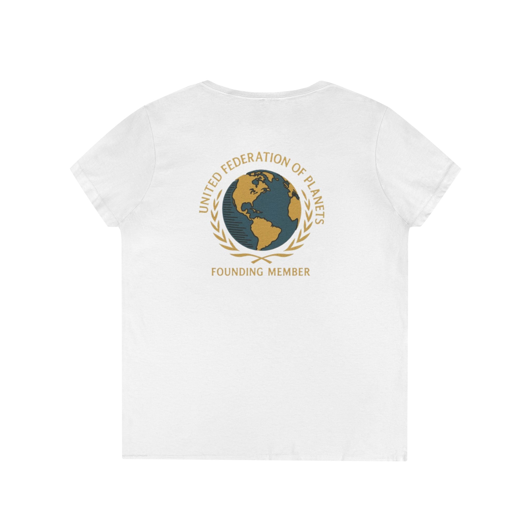 United Federation of Planets Earth Graphic V-Neck T-Shirt