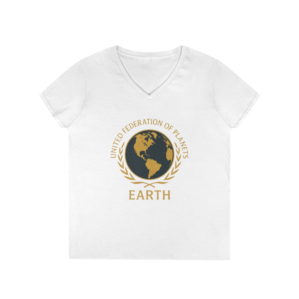 United Federation of Planets Earth Graphic V-Neck T-Shirt