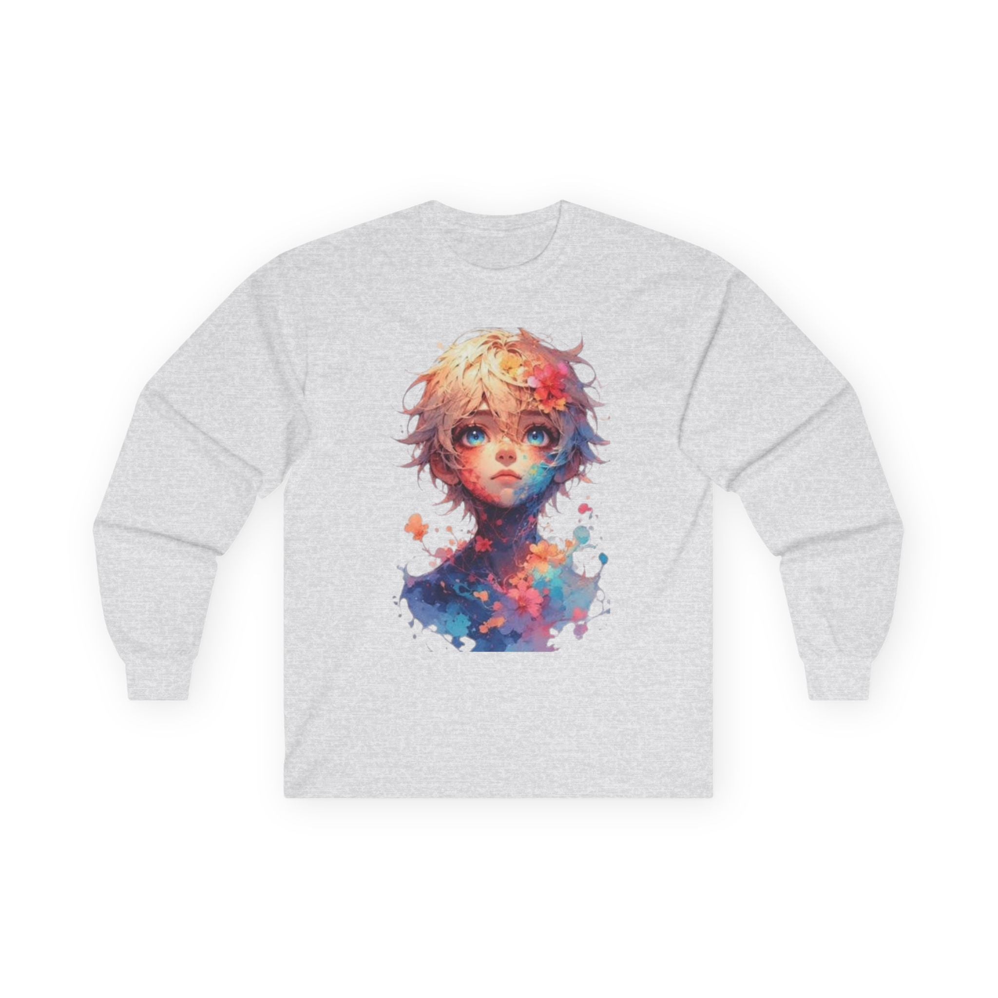 Colorful Fantasy Unisex Long Sleeve Tee with Artistic Design, Graphic Top, Casual Wear, Unique Gift, Fashion Statement