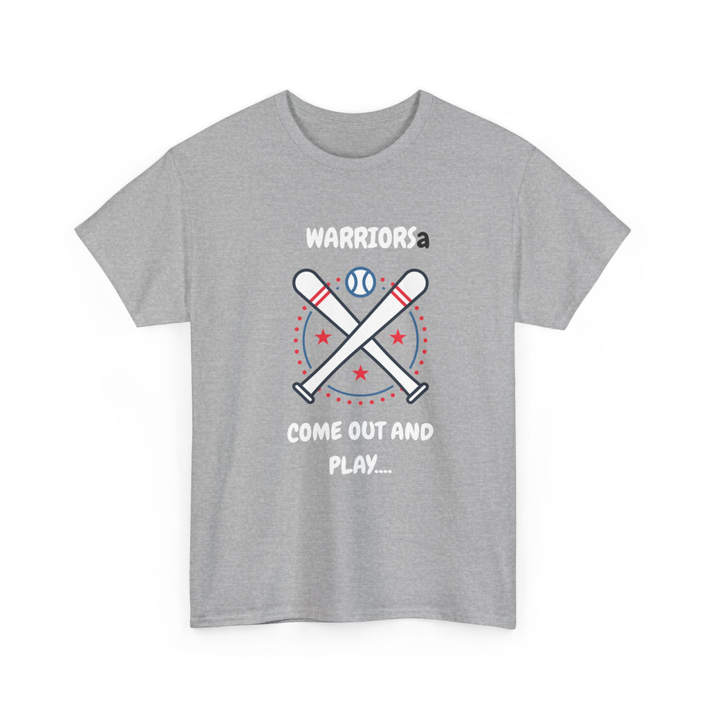 Warriors crossed baseball bats Come Out And Play T-Shirt | Baseball Team Tee