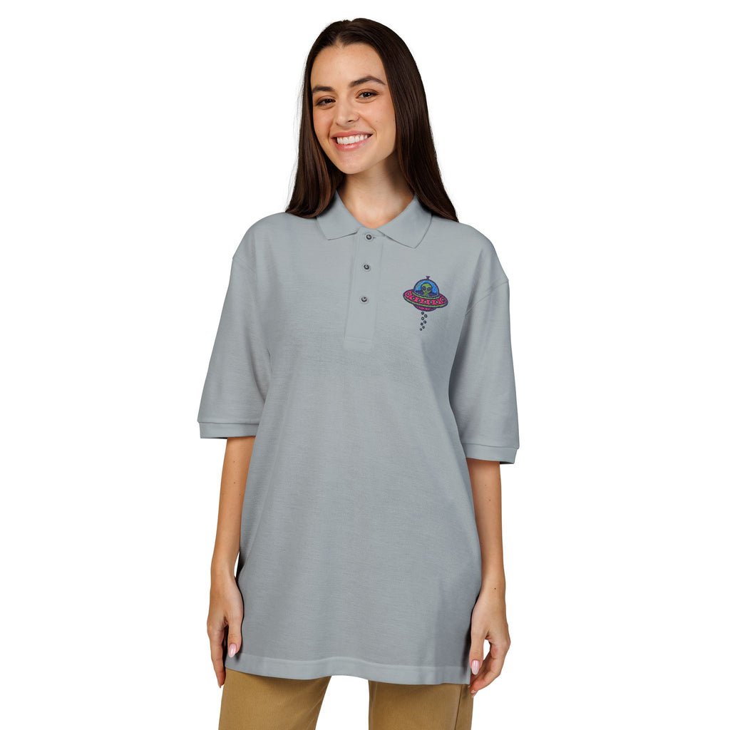 Colorful UFO Embroidered Polo
