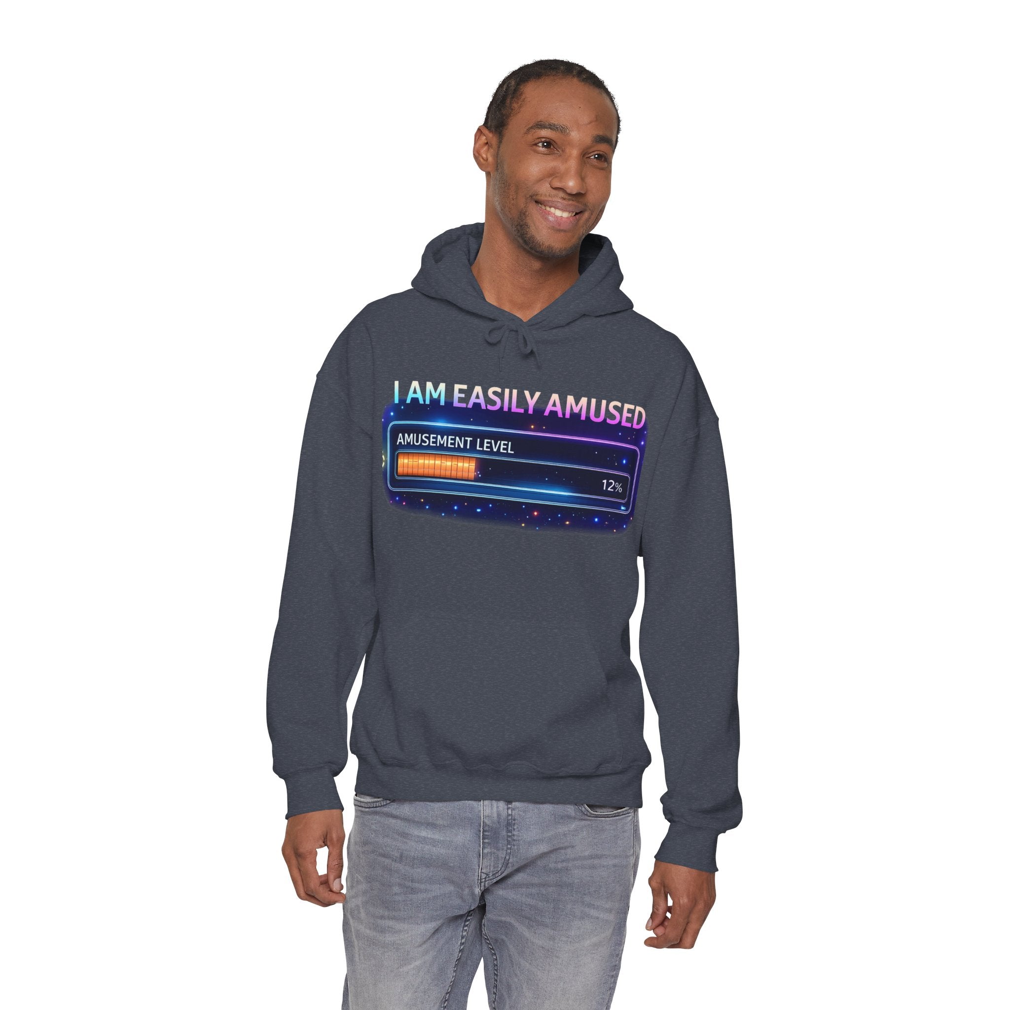 I Am Easily Amused Level Meter Hoodie | Funny Gamer Sweatshirt