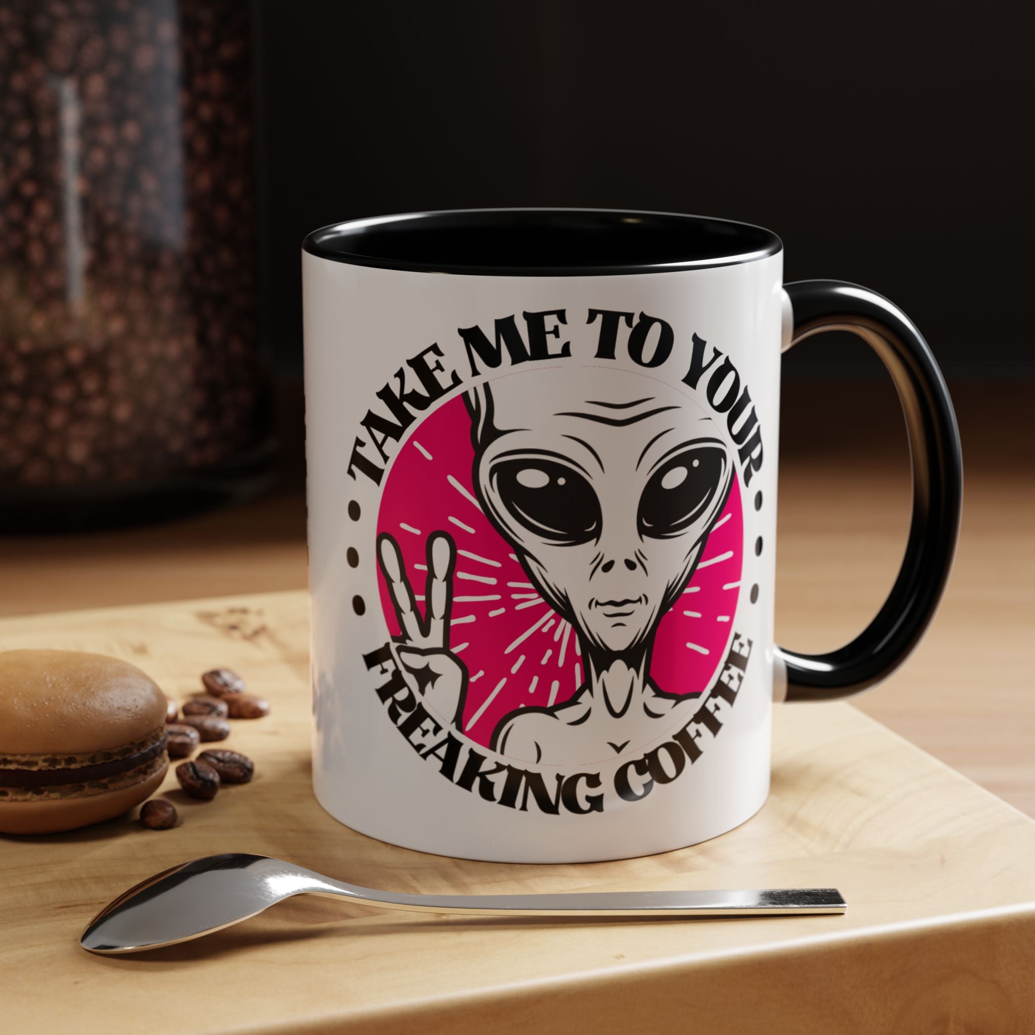 Take Me To Your Freaking Coffee Alien-Themed Coffee Mug