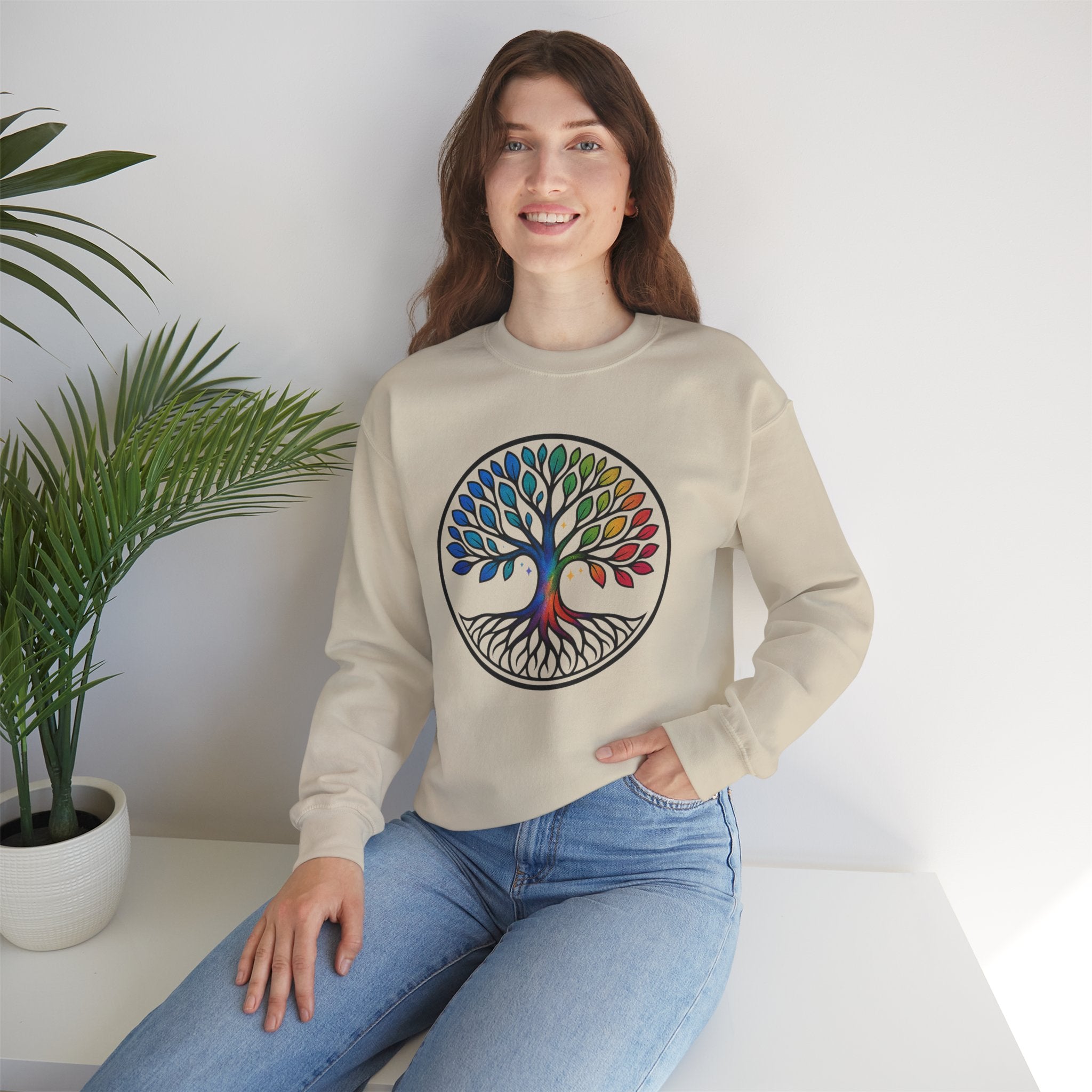 Rainbow Tree of Life Graphic Crewneck sweatshirt