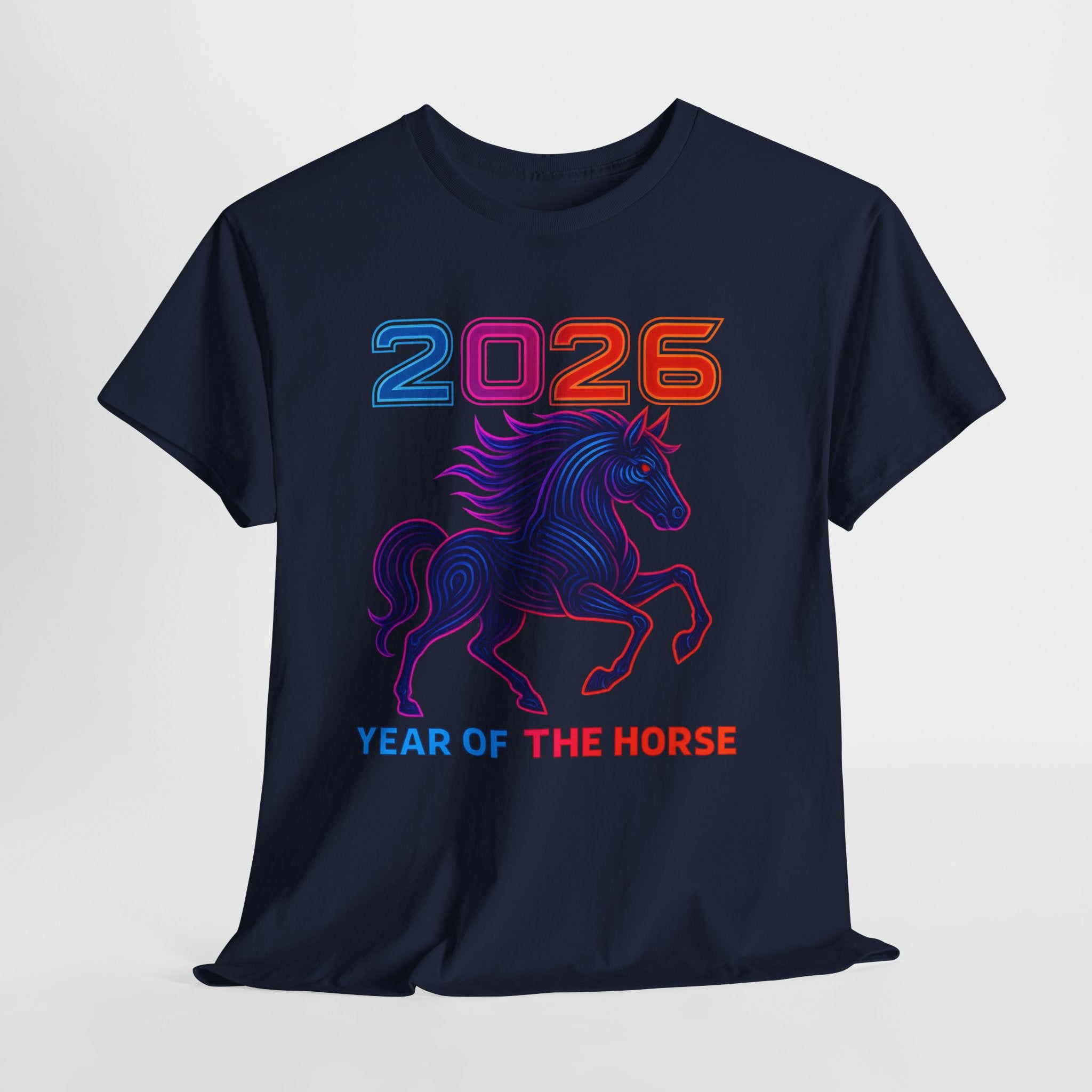 2026 Year of the Horse T-Shirt | Neon Stallion Graphic Tee