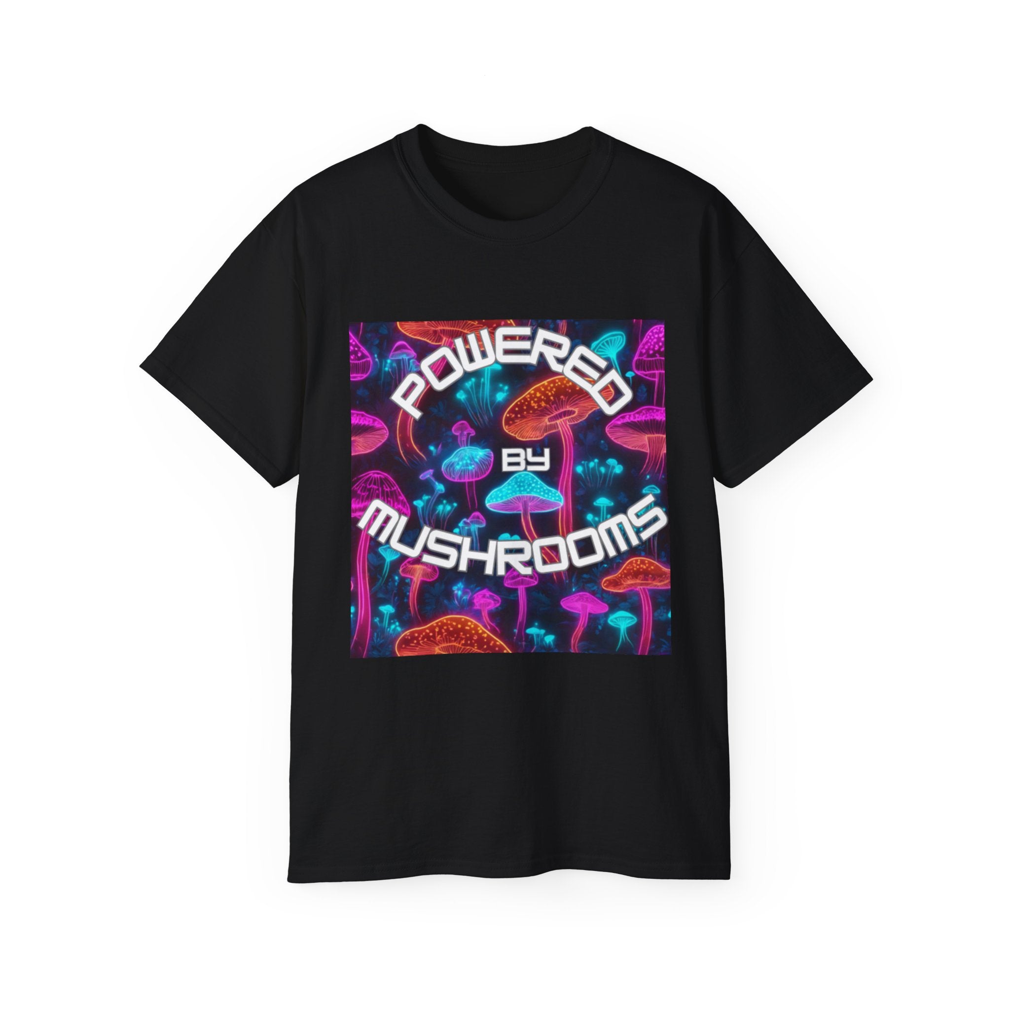 Powered by Mushrooms Funky Unisex Graphic Shirt