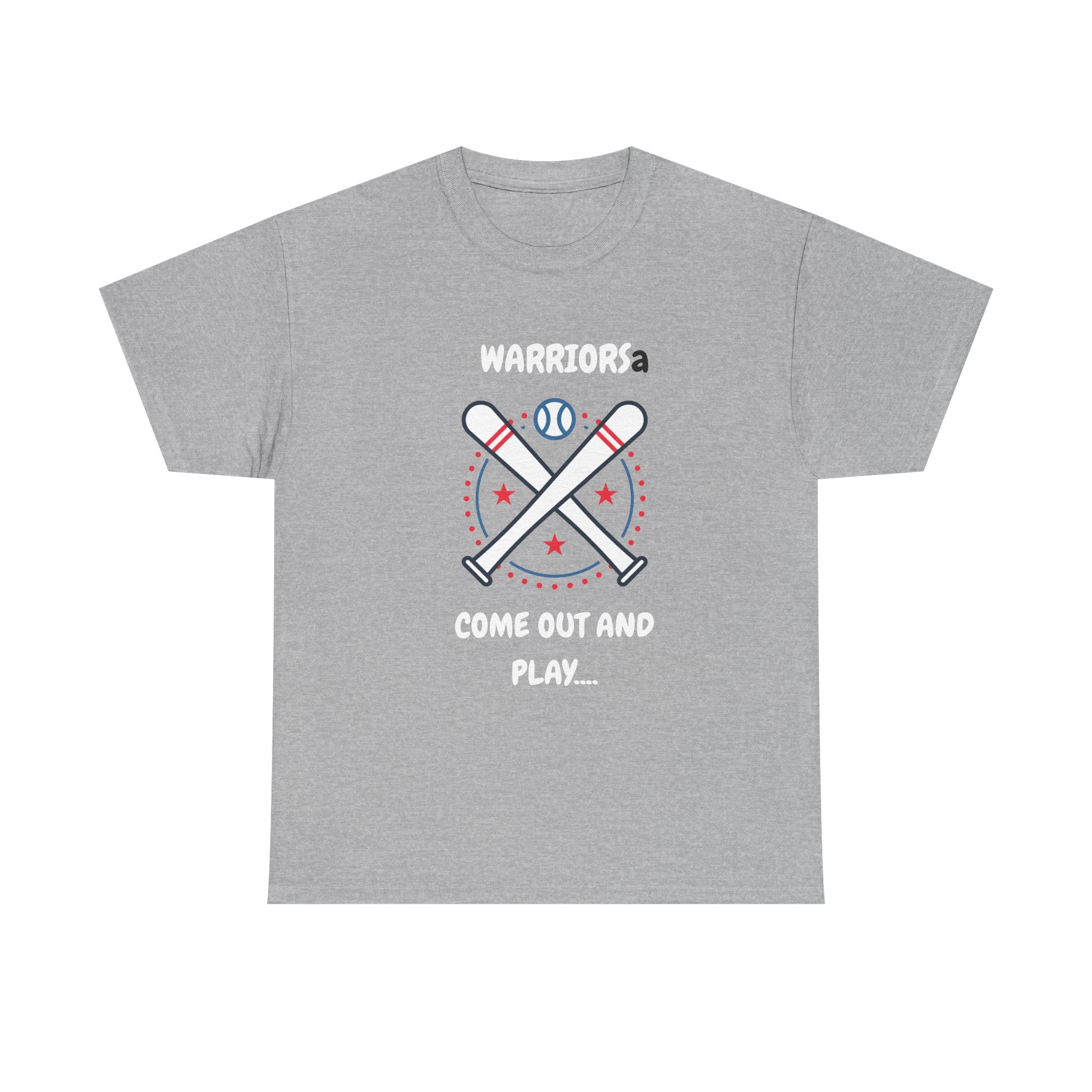 Warriors crossed baseball bats Come Out And Play T-Shirt | Baseball Team Tee