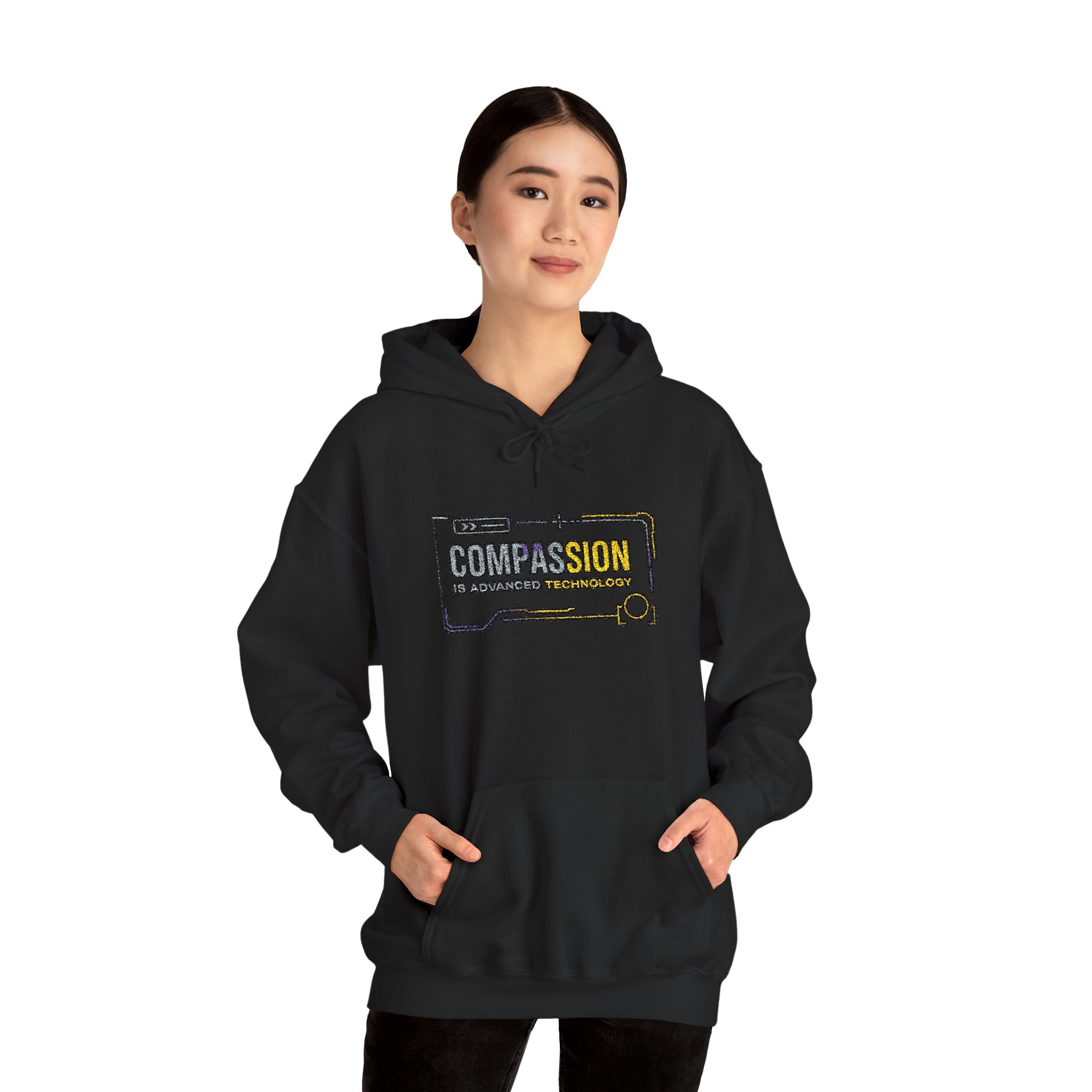 Compassion is Advanced Technology Embroidered Hoodie