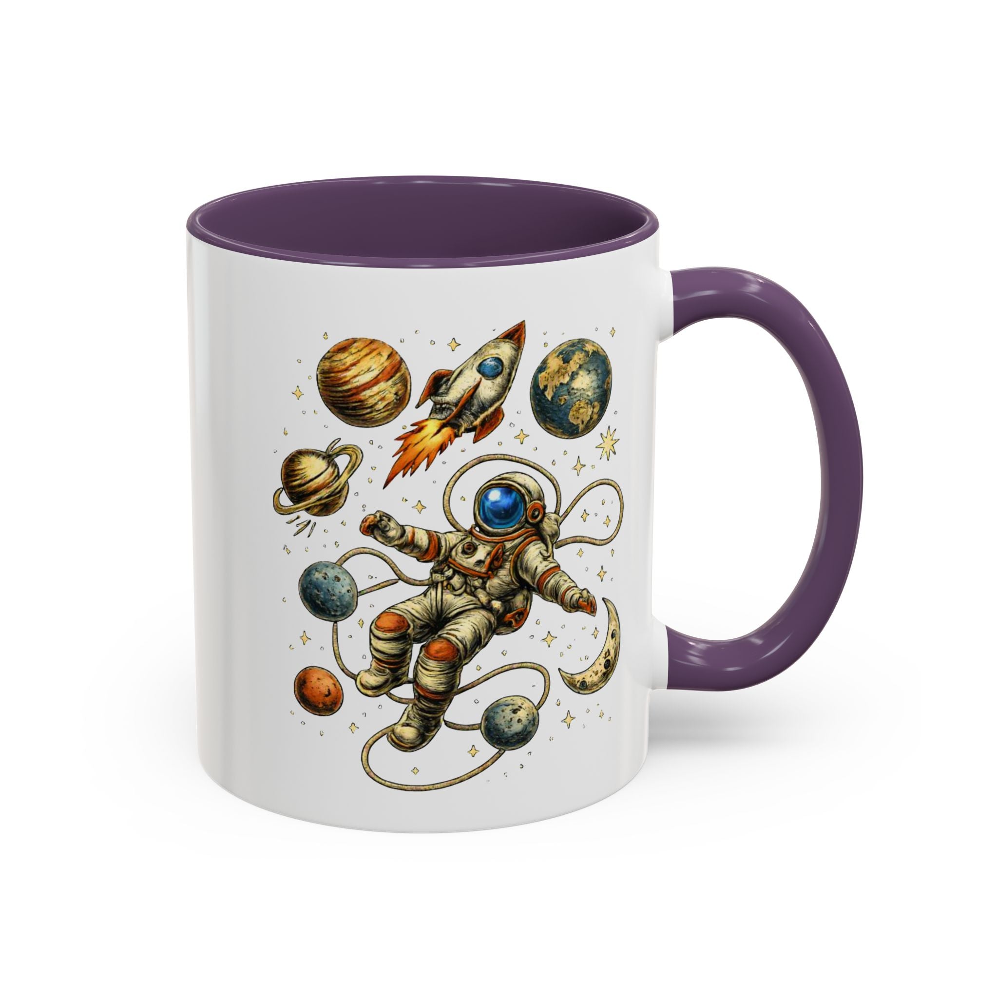Astronaut in Space Coffee Mug | Rocket Planets Solar System