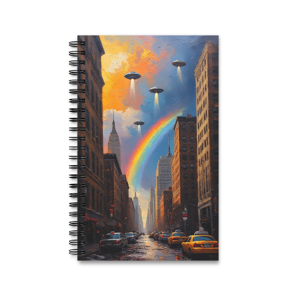 Colorful UFO Spiral sketch book for Dreamers, Rainbow Notebook