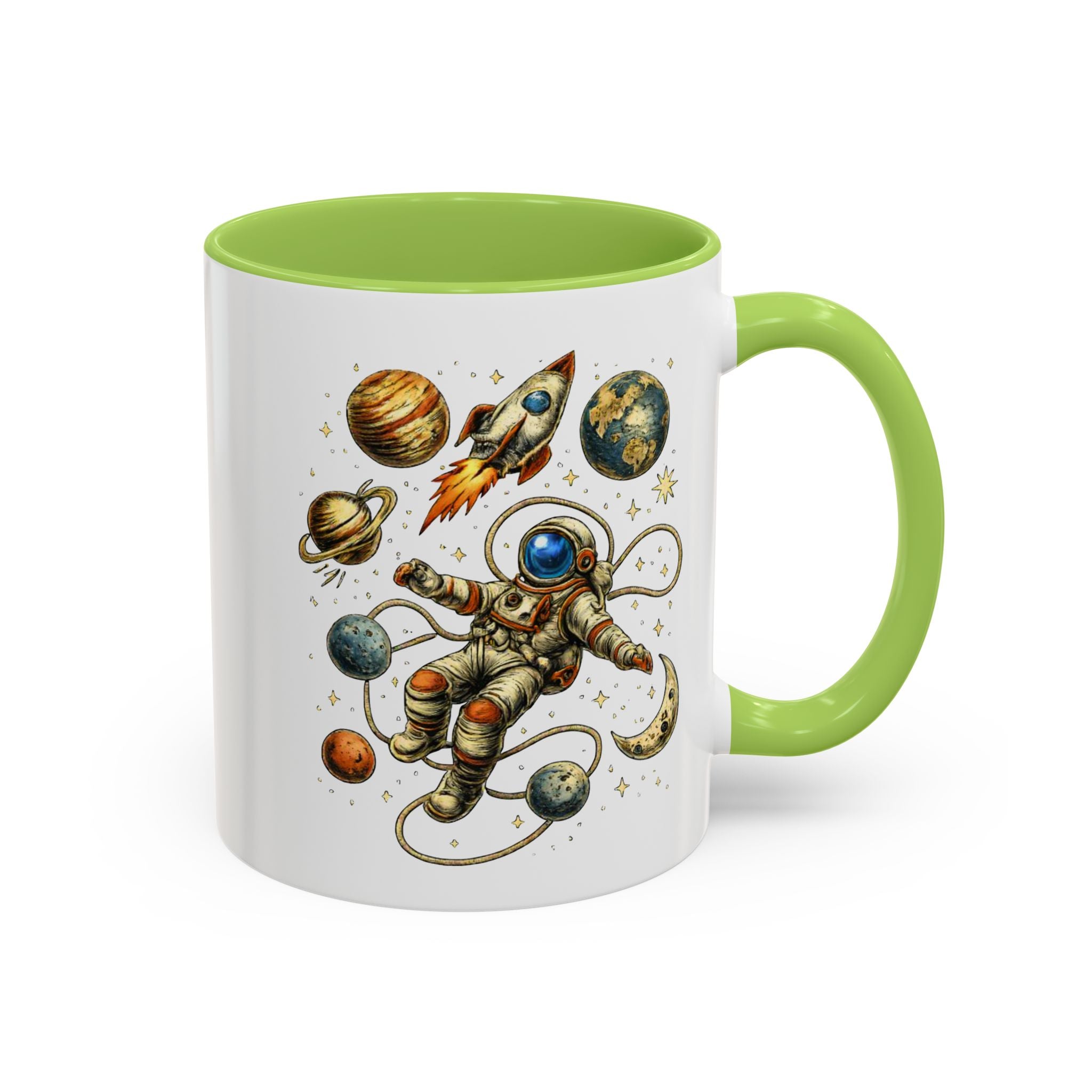 Astronaut in Space Coffee Mug | Rocket Planets Solar System