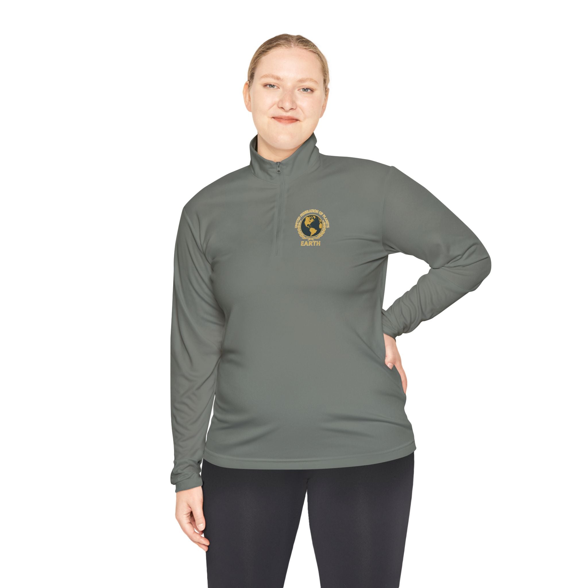 Star Trek United Federation of Planets Unisex Quarter-Zip Pullover - Comfortable, Stylish Outerwear for Outdoor Adventures, Casual Wear,
