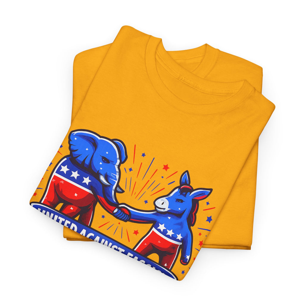 United Against Fascism Democratic Donkey and Republican Elephant T-Shirt