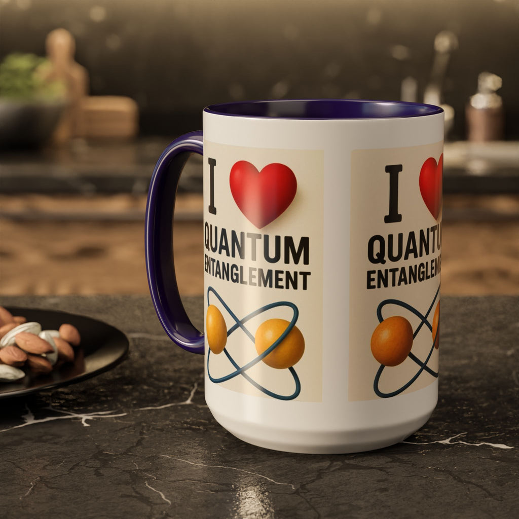 I Love Quantum Entanglement Mug – Science Nerd Coffee Mug