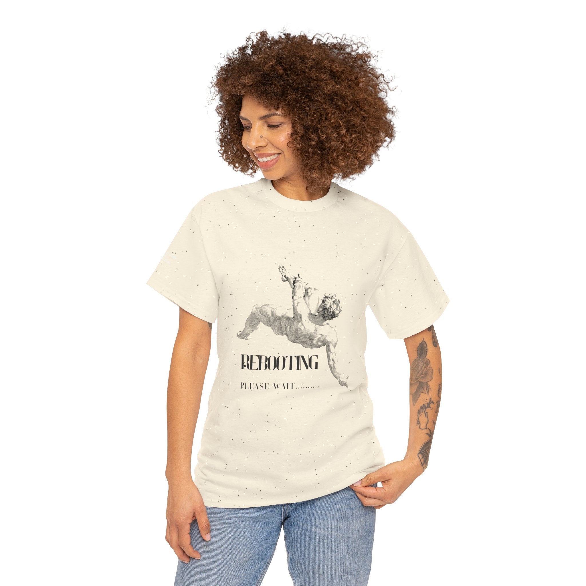 Rebooting Please Wait...  Artistic Unisex Heavy Cotton Tee - Perfect for Casual Wear, Unique Gift, Birthday, or Art Lovers