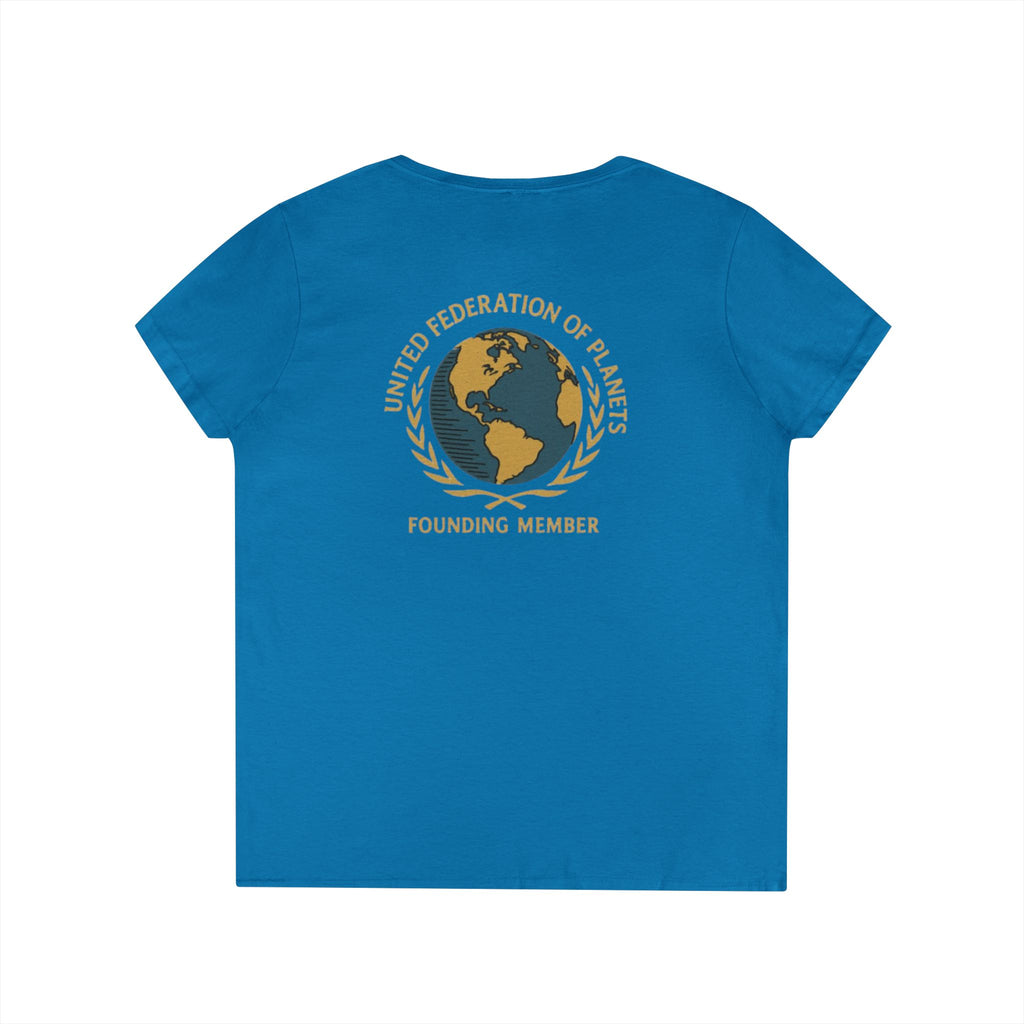 United Federation of Planets Earth Graphic V-Neck T-Shirt